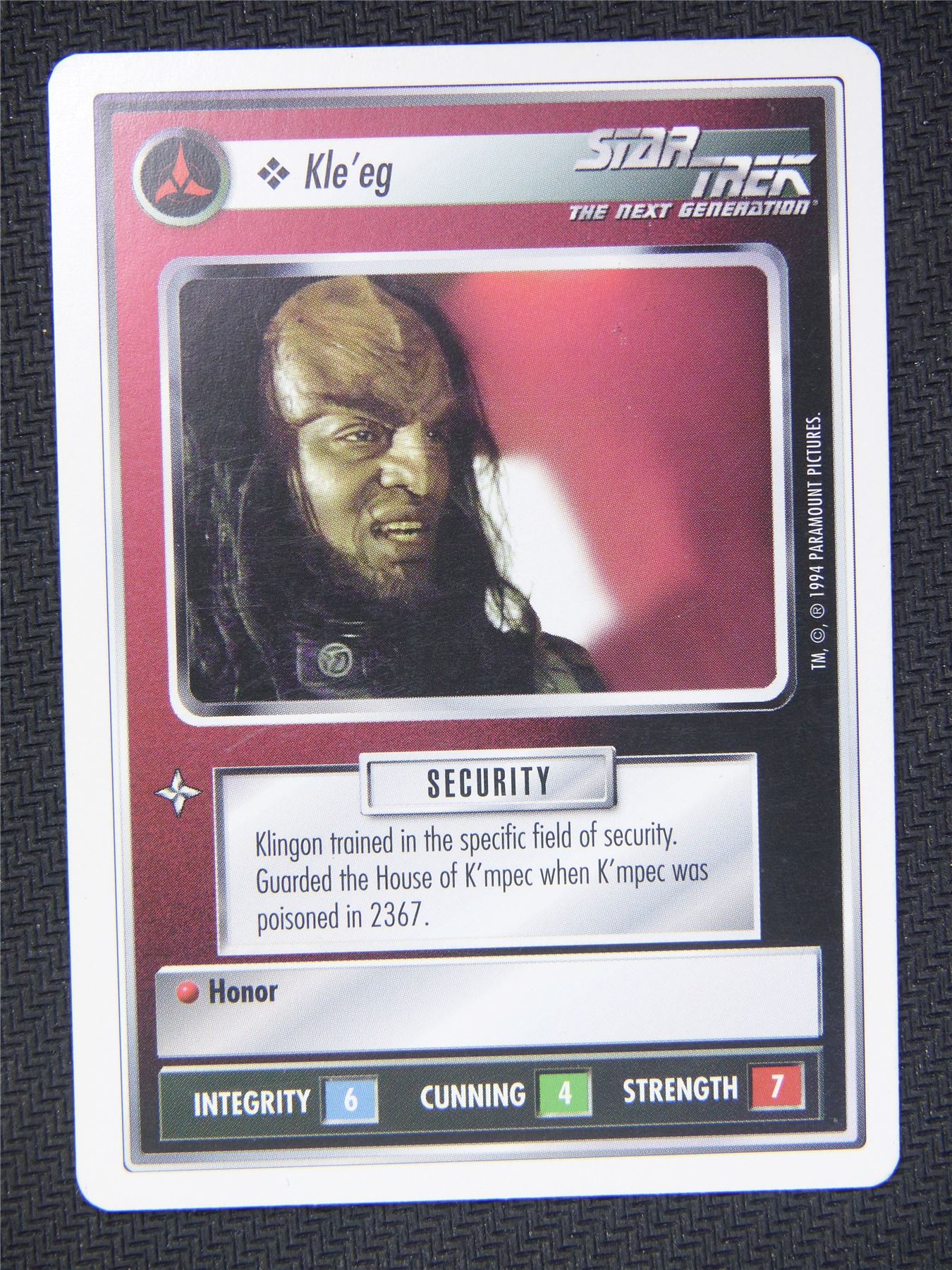 Kle eg White Border - Star Trek Next Gen Card #4P0