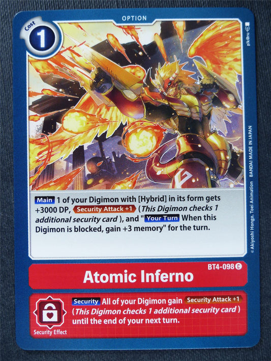 Atomic Inferno BT4-098 C - Digimon Cards #10N