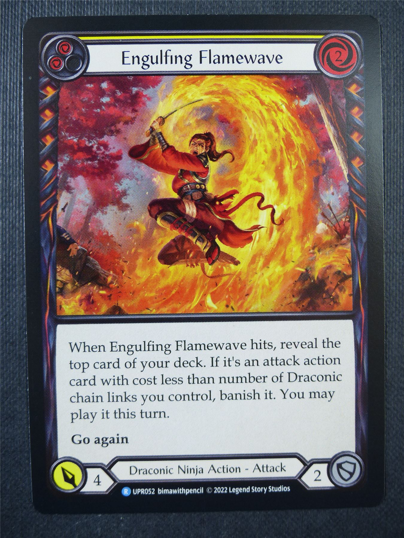 Engulfing Flamewave R UPR052 - Yellow - Flesh & Blood Card #6V9