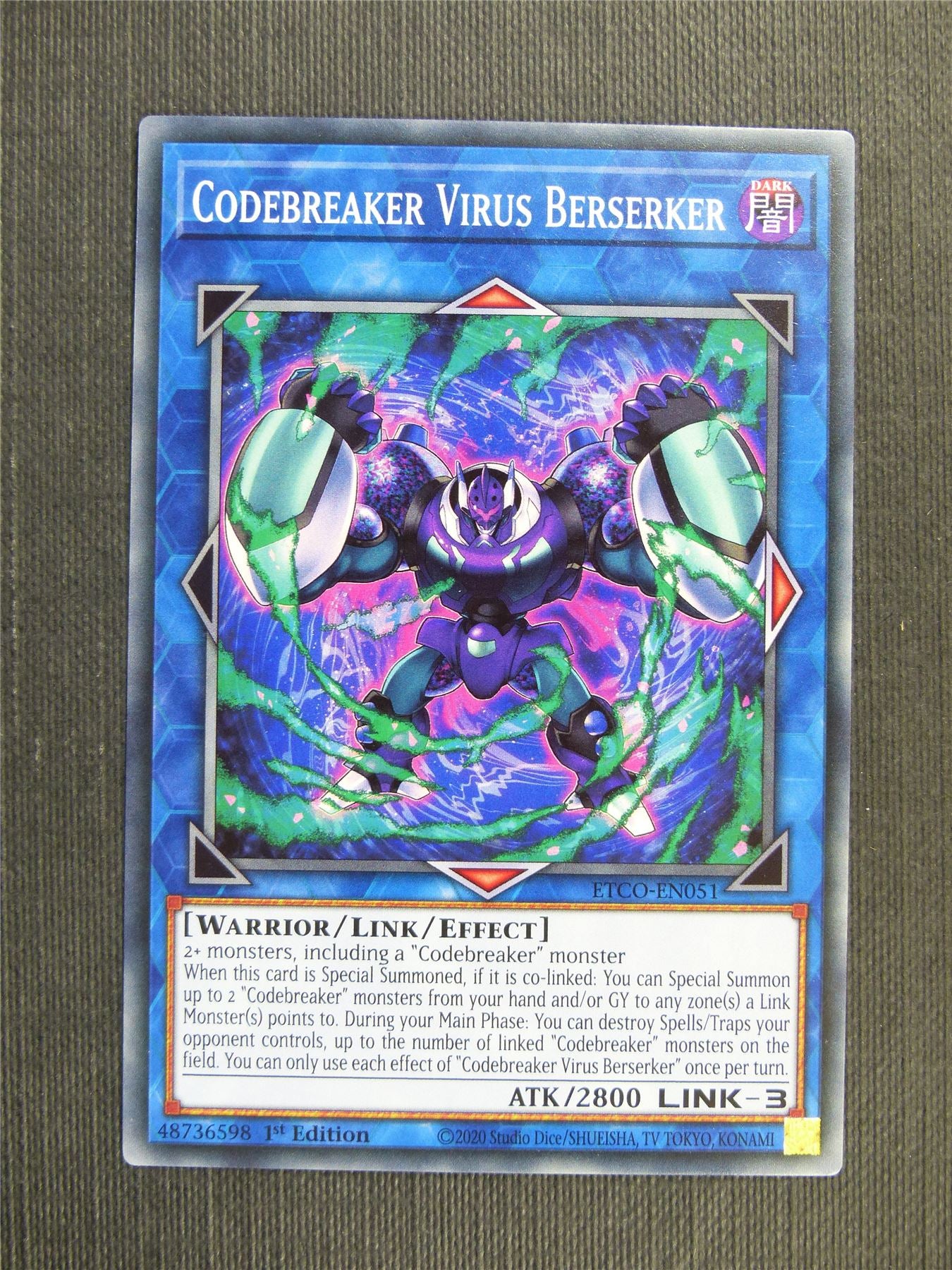 Codebreaker Virus Berserker - ETCO - 1st ed Yugioh Card Archeron Codebreaker Virus Berserker - ETCO - 1st ed Yugioh Card Archeron