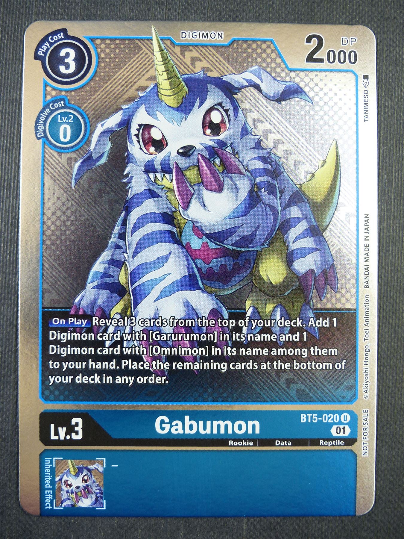 Gabumon BT5-020 U alt art - Digimon Card #6J0 Archeron Gabumon BT5-020 U alt art - Digimon Card #6J0 Archeron