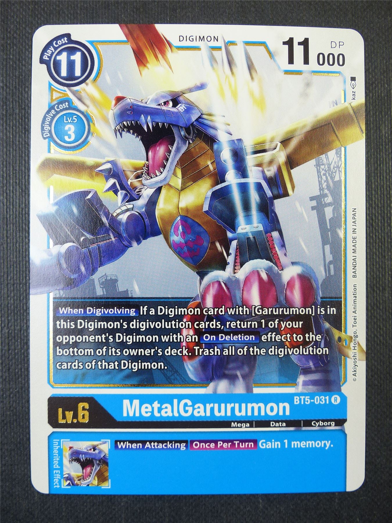 MetalGarurumon BT5-031 R - Digimon Card #21Q MetalGarurumon BT5-031 R - Digimon Card #21Q