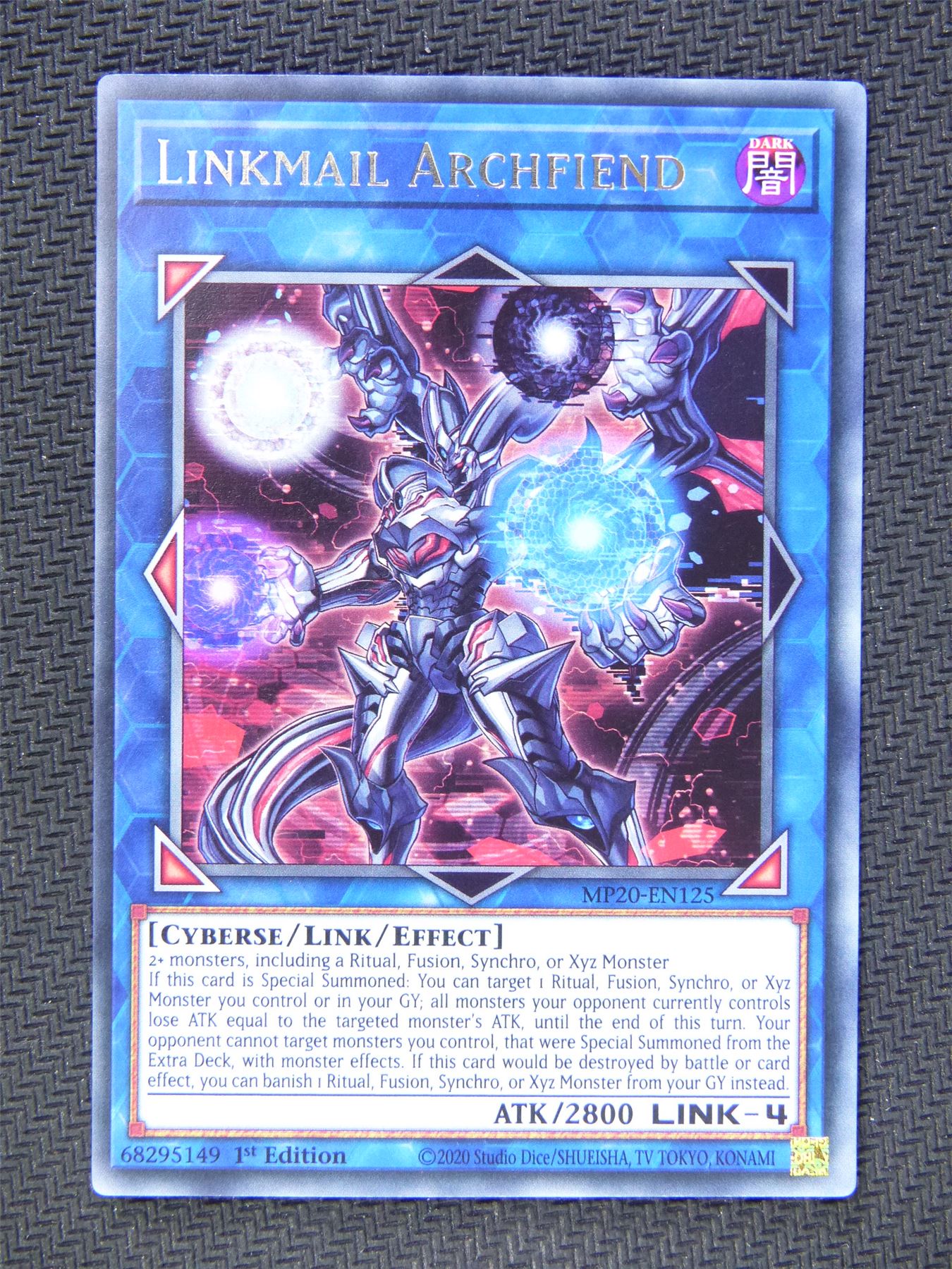 Linkmail Archfiend MP20 Rare 1st Ed - Yugioh Cards #5D4 Archeron Linkmail Archfiend MP20 Rare 1st Ed - Yugioh Cards #5D4 Archeron