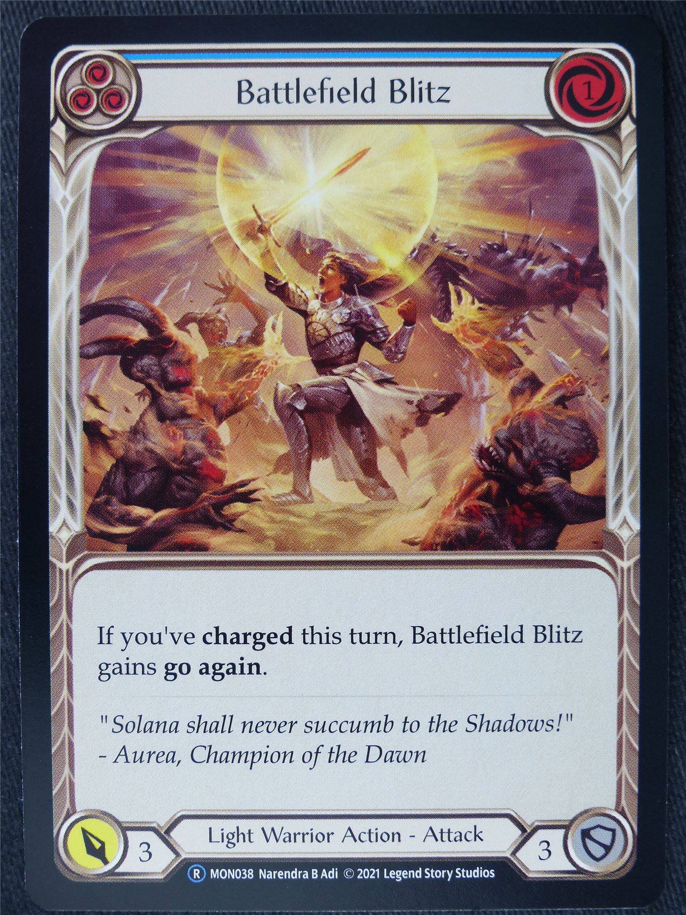 Battlefield Blitz Blue - Monarch Unlimited - Flesh and Blood Cards #HO