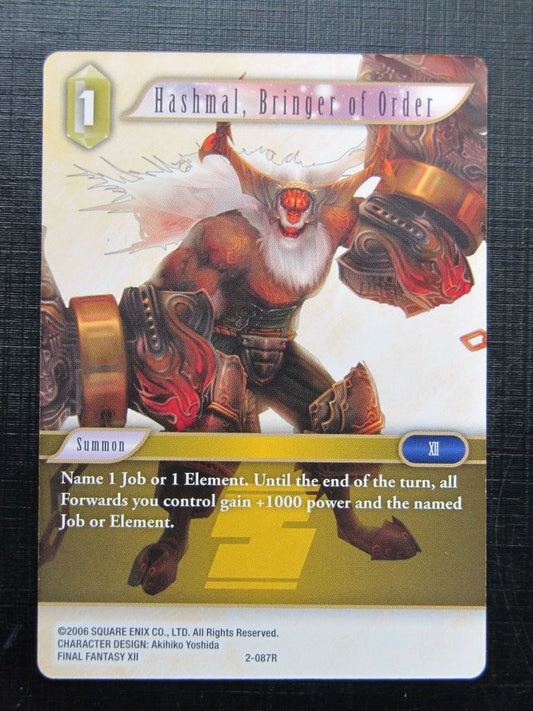 Final Fantasy Cards: HASHMAL BRINGER OF ORDER 2-087R # 29B77