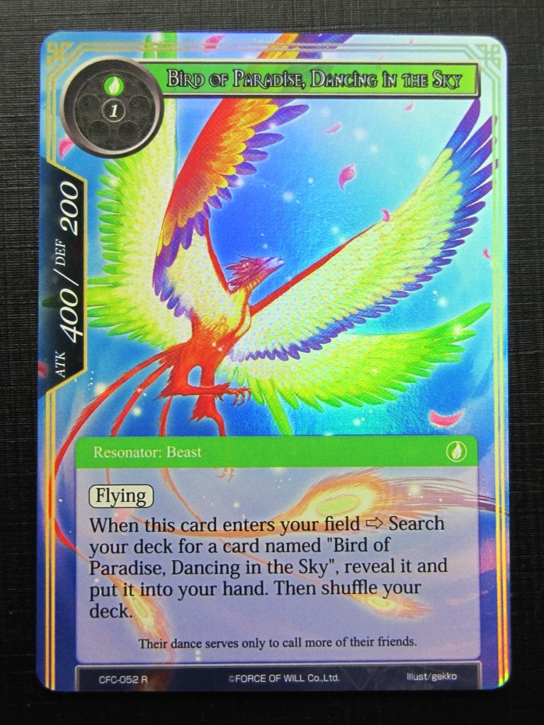 Force of Will Cards: BIRD OF PARADISE, DANCING IN THE SKY Textured FOIL # 19C52