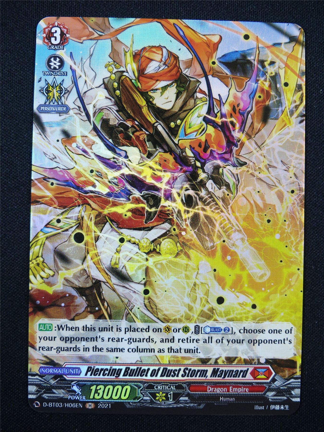 Piercing Bullet of Dust Storm Maynard D-BT03 H - Vanguard Card #30T