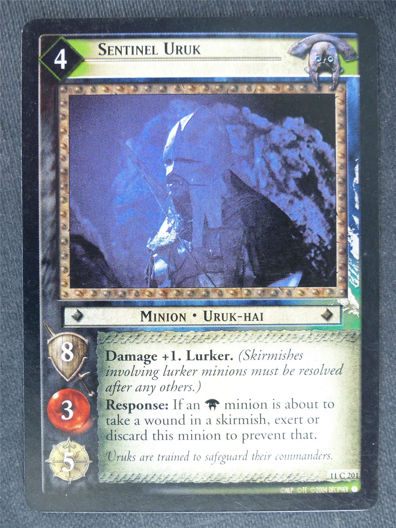 Sentinel Uruk 11 C 201 - played - LotR Cards #KY