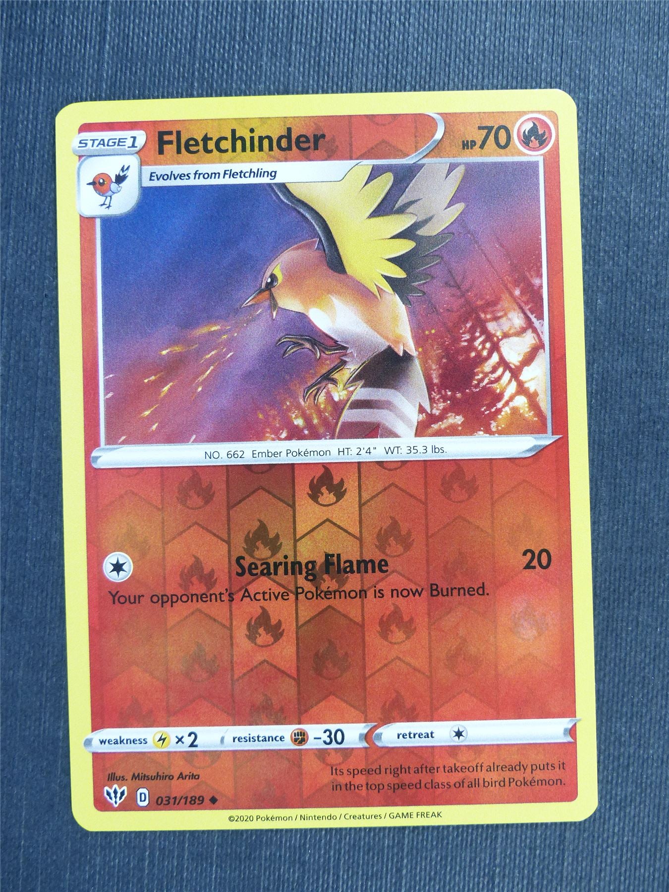 Fletchinder 031/189 Reverse Holo - DAA - Pokemon Card #3CG