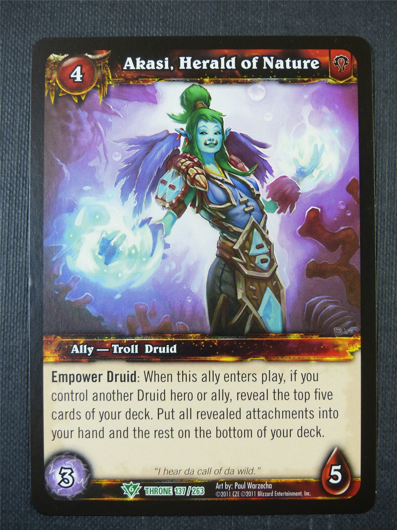 Akasi Herald of Nature 137/263 - WoW Card #1BW