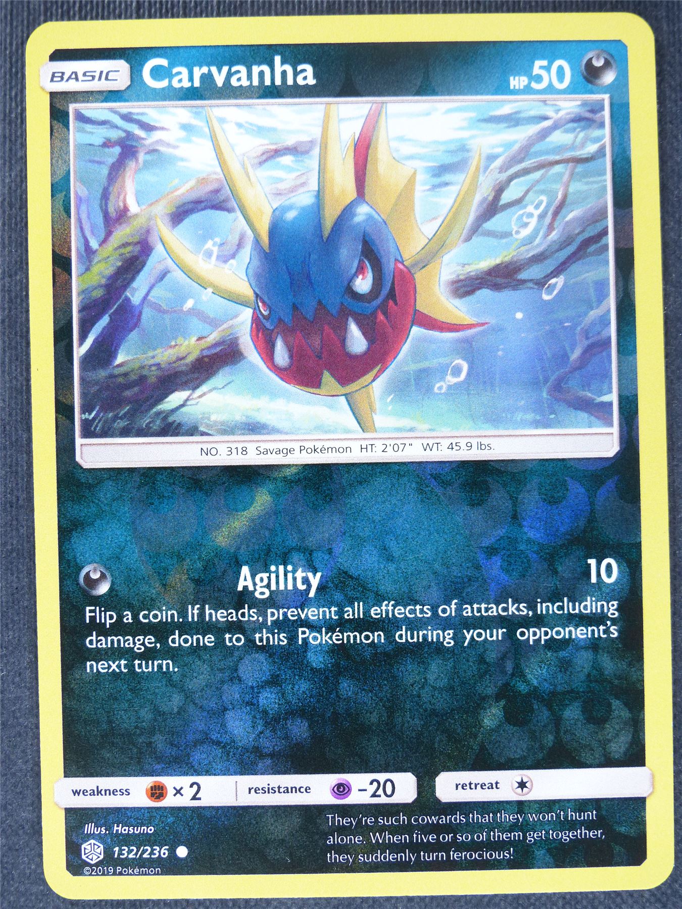 Carvanha 132/236 Reverse Holo - Pokemon Cards #BW Carvanha 132/236 Reverse Holo - Pokemon Cards #BW