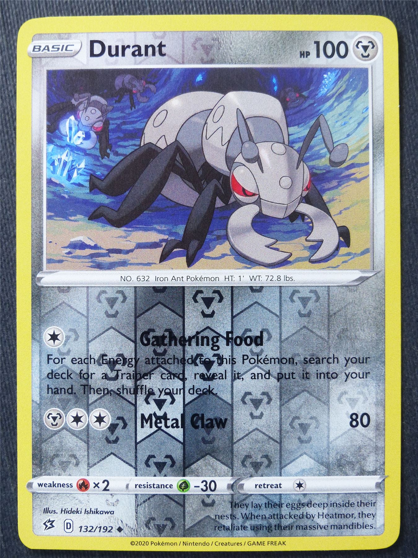 ant pokemon card Durant 132/192 Reverse Holo
