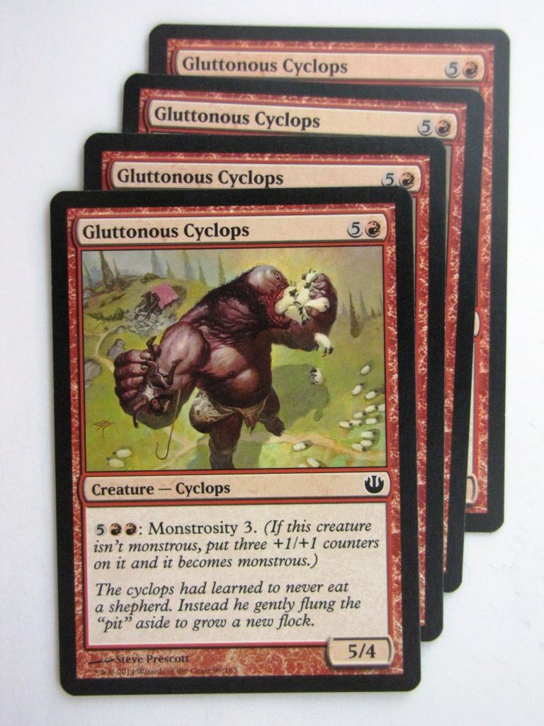 MTG Magic Cards: GLUTTONOUS CYCLOPS x4 Journey to Nyx playset # 24B55