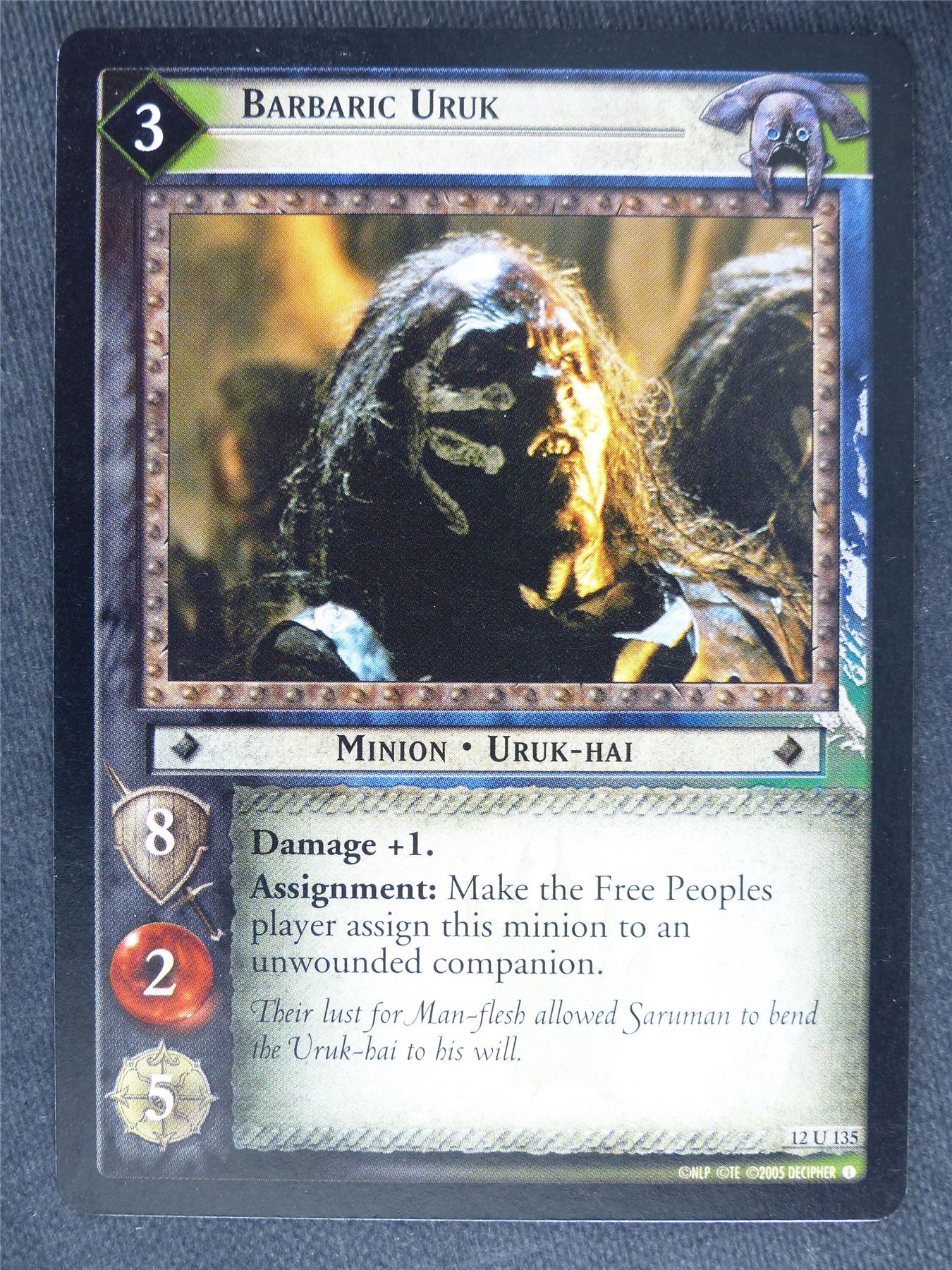 Barbaric Uruk 12 U 135 - played - LotR Cards #KI