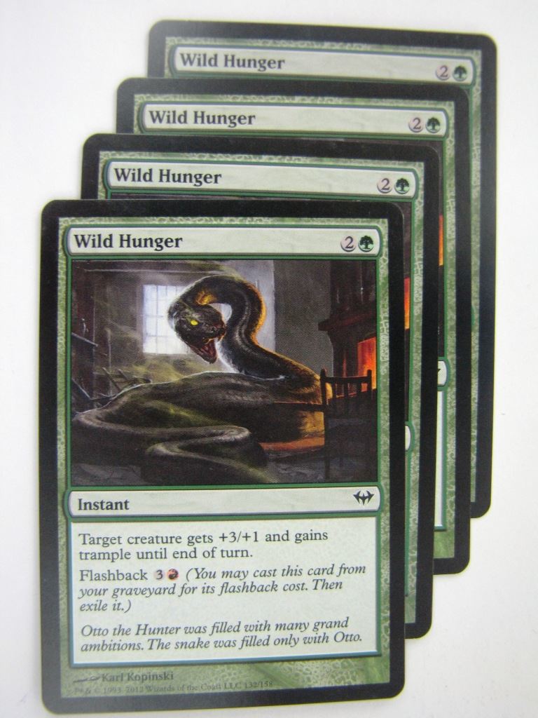 MTG Magic Played Cards: WILD HUNGER x4 # 8A98