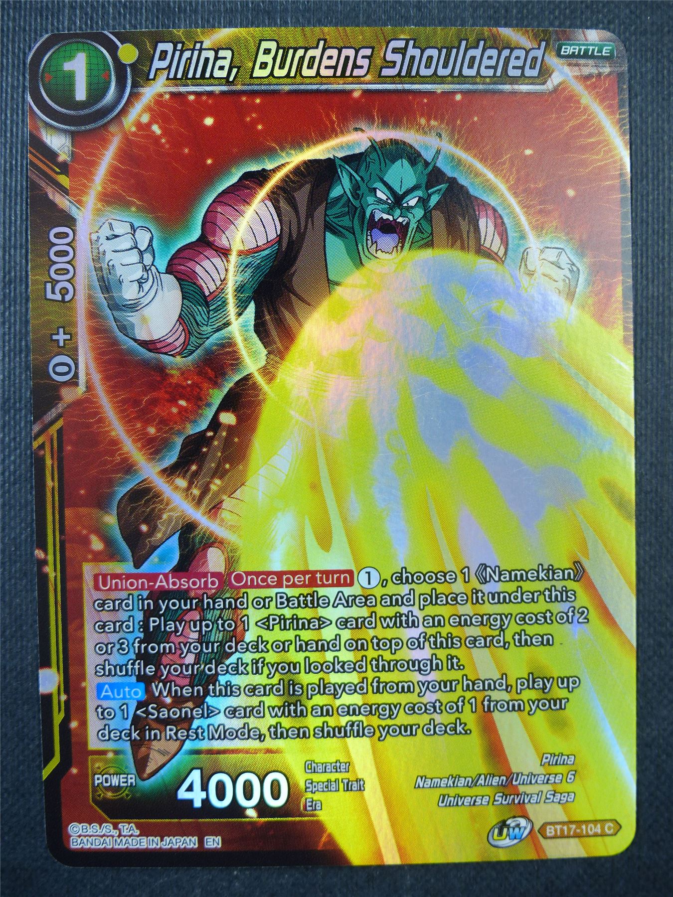 Pirina Burdens Shouldered BT17 Foil - Dragon Ball Super Card #77T