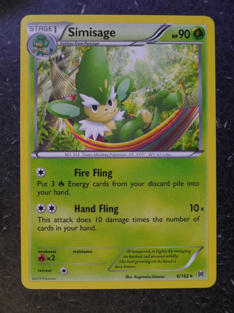 Pokemon Cards: SIMISAGE 6/162 RARE # 5J30