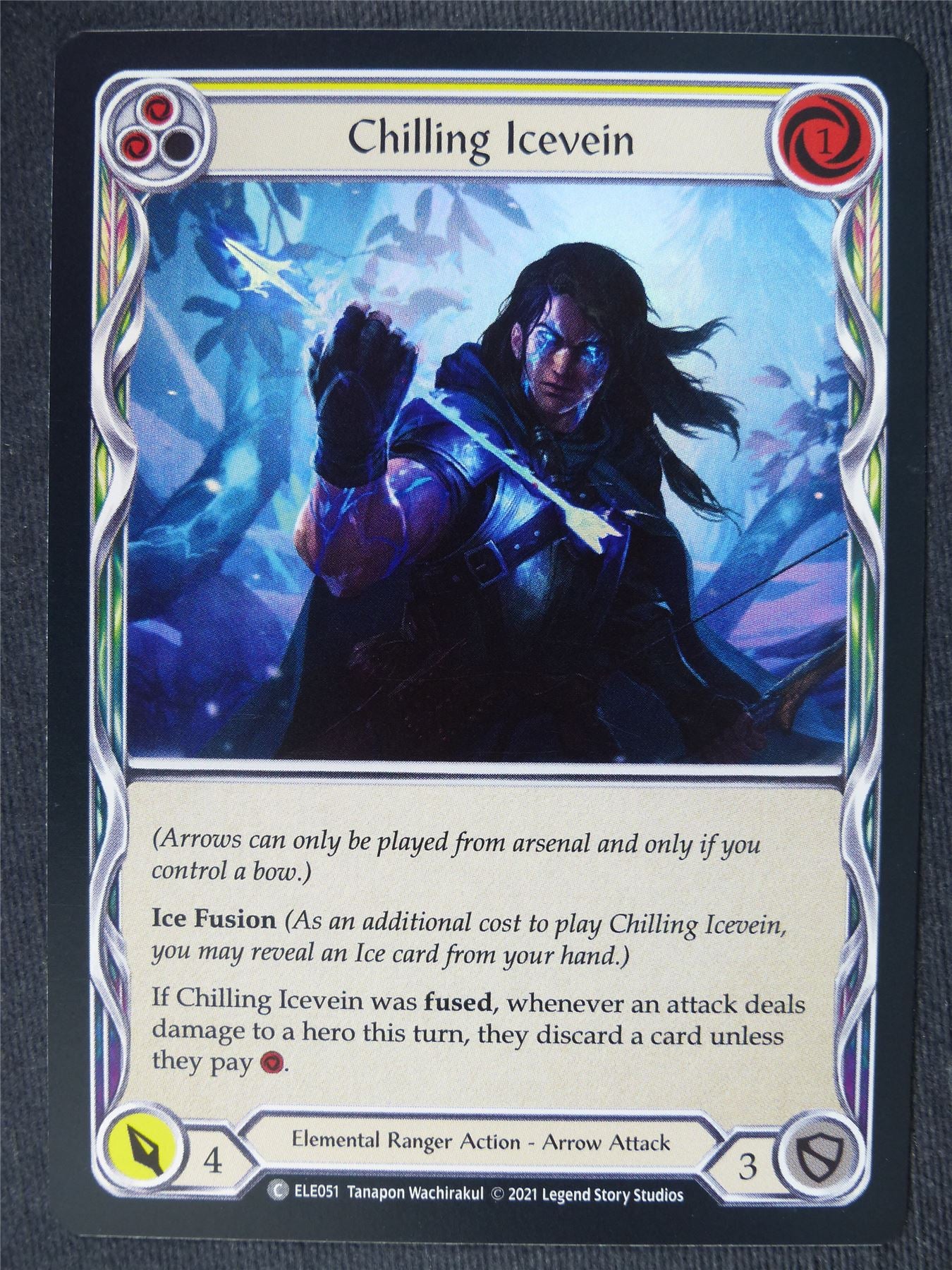 Chilling Icevein C Foil Yellow - 1st Ed Tales of Aria - Flesh and Blood