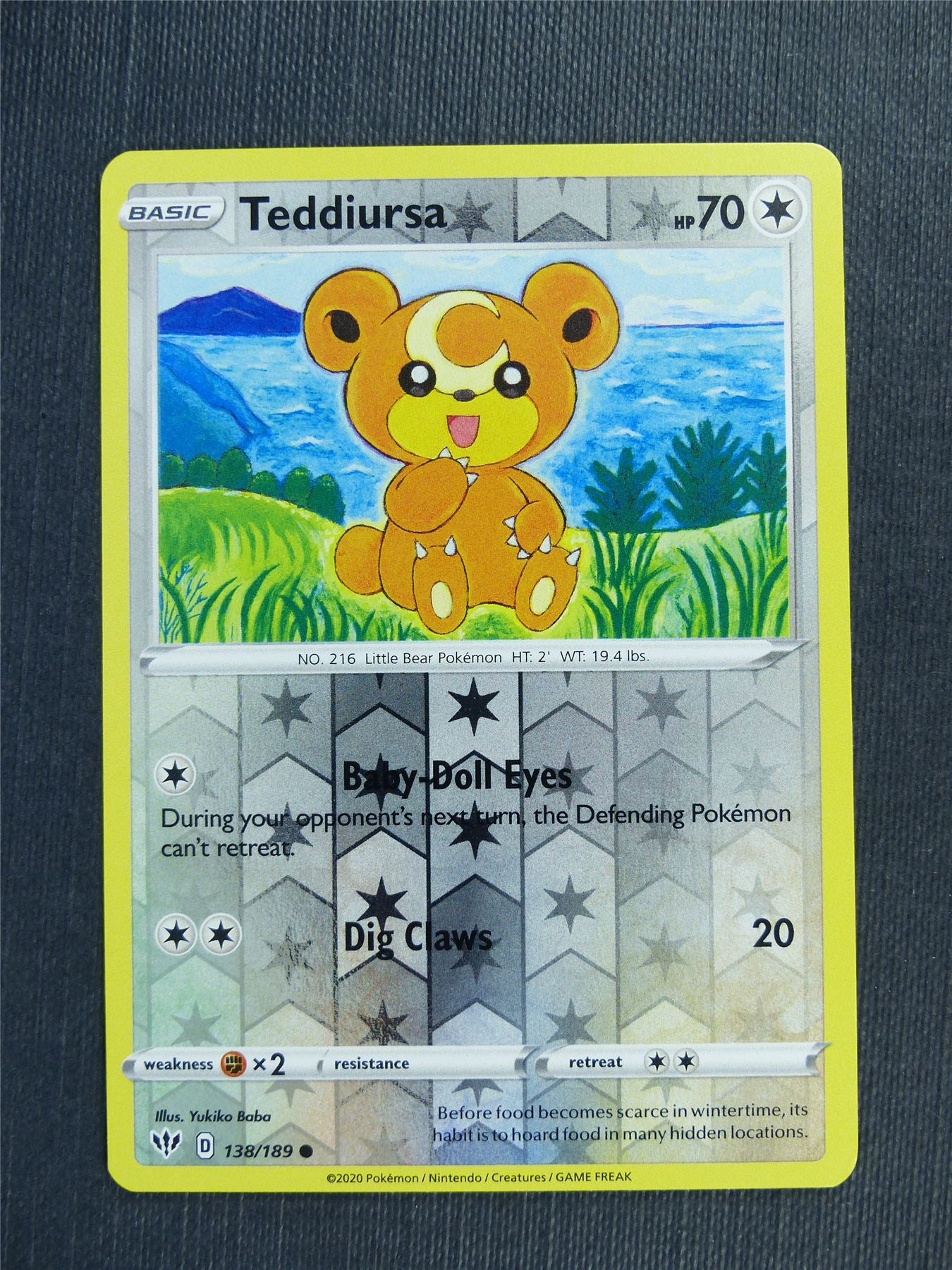 Teddiursa 138/189 Reverse Holo - DAA - Pokemon Card #3BO