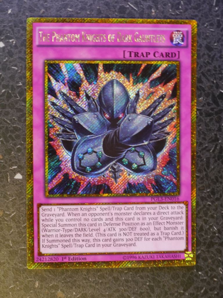 Yugioh Cards: MTHE PHANTOM KNIGHTS OF DARK GAAUTLETS PGL3 GOLD RARE # 3F68