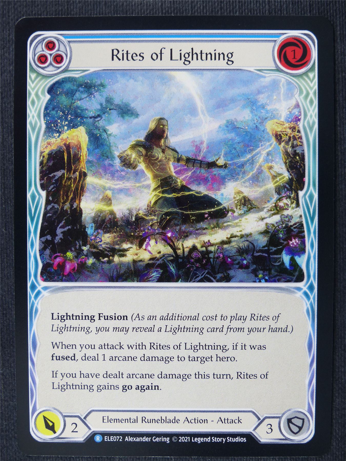 Rites of Lightning R Blue - 1st Ed Tales of Aria - Flesh and Blood