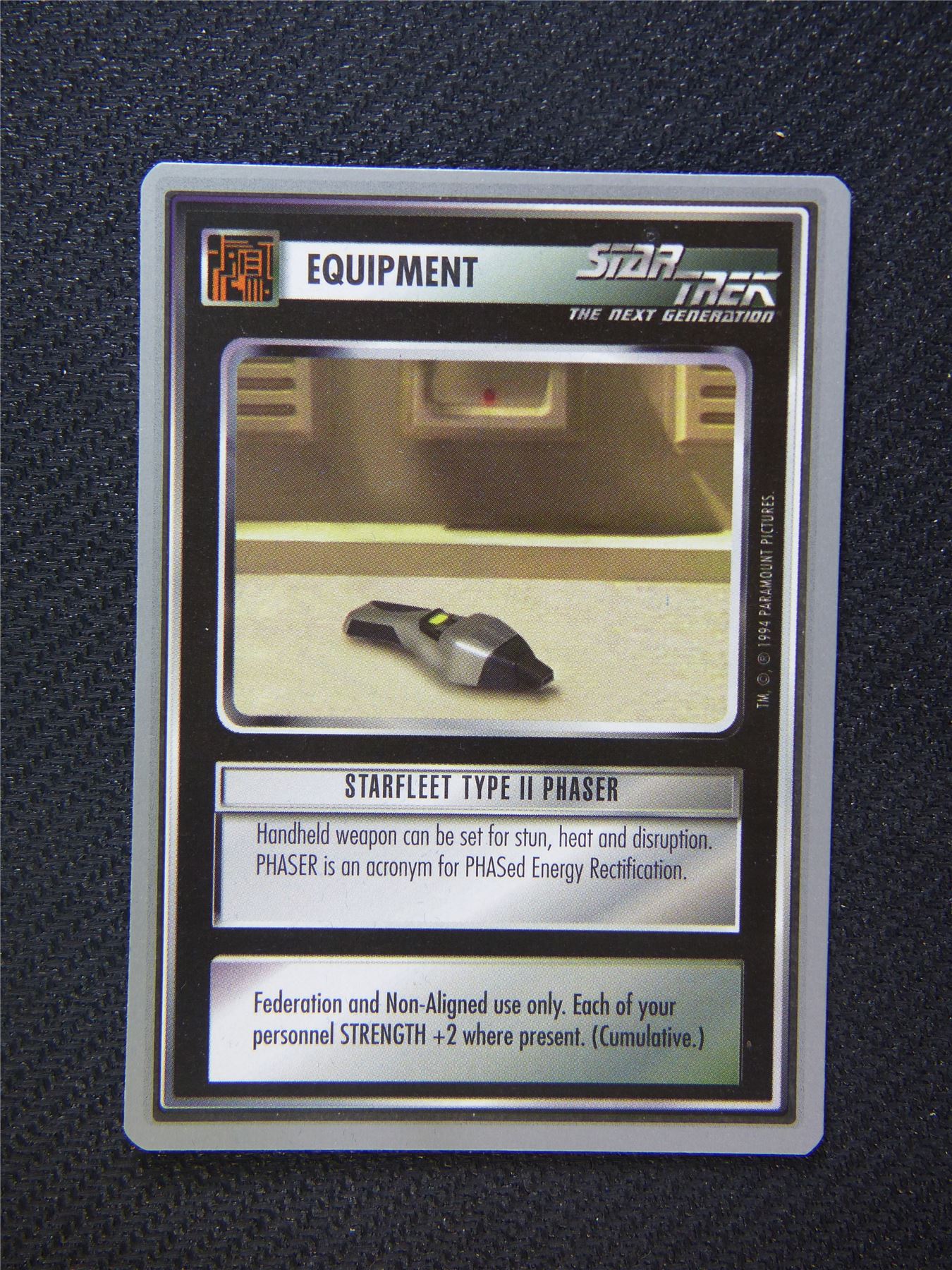 Equipment Starfleet Type II Phaser - Star Trek Silver Border Card Decipher #2ED