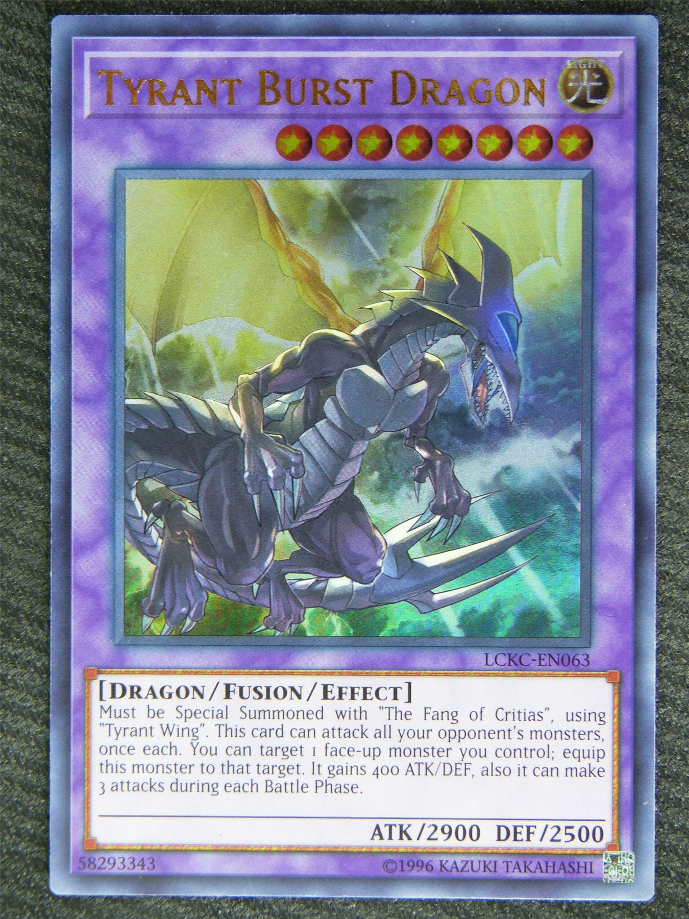 Tyrant Burst Dragon LCKC Ultra Rare - Yugioh Card #7ZR Archeron Tyrant Burst Dragon LCKC Ultra Rare - Yugioh Card #7ZR Archeron