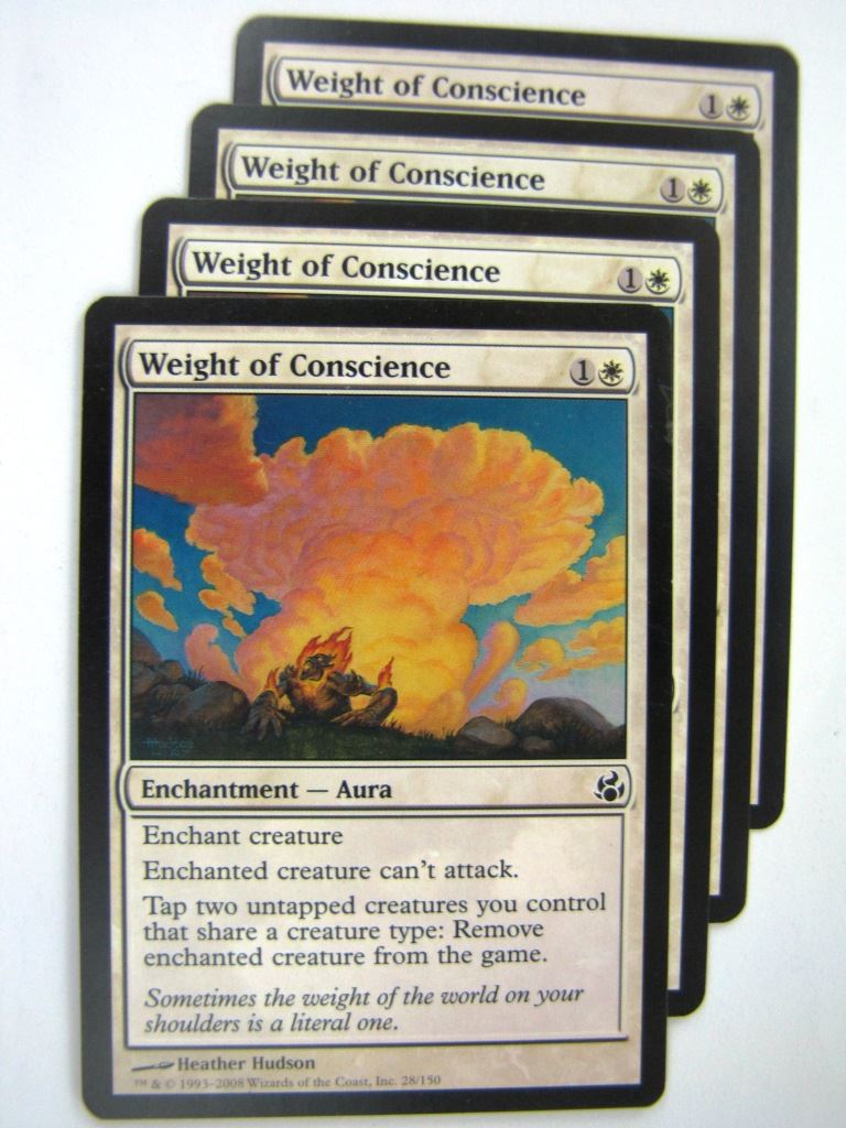 MTG Magic Played Cards: WEIGHT OF CONSCIENCE x4 # 7J57