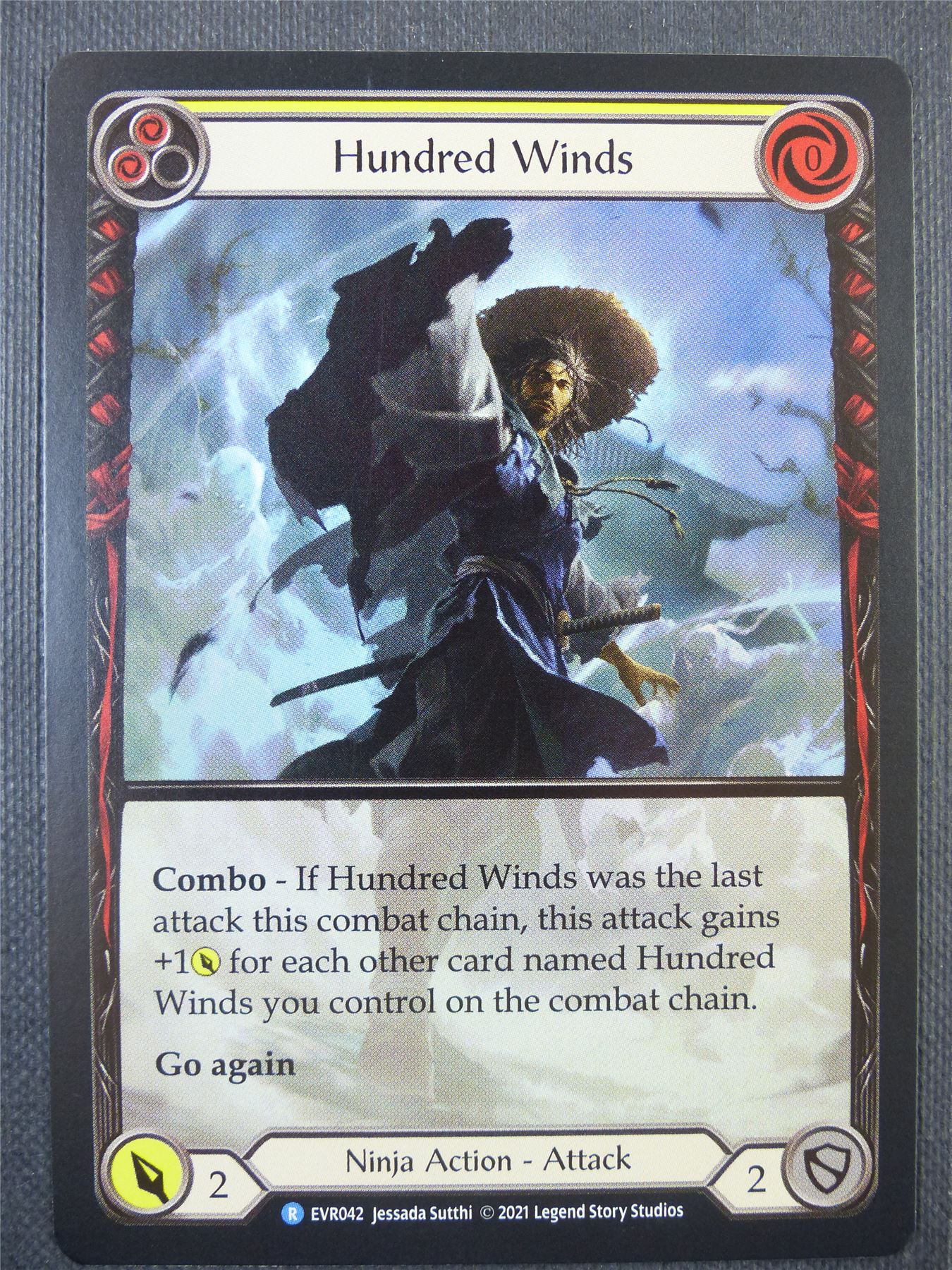 Hundred Winds Yellow Extended Foil - 1st ed Everfest - Flesh & Blood Card #6F5