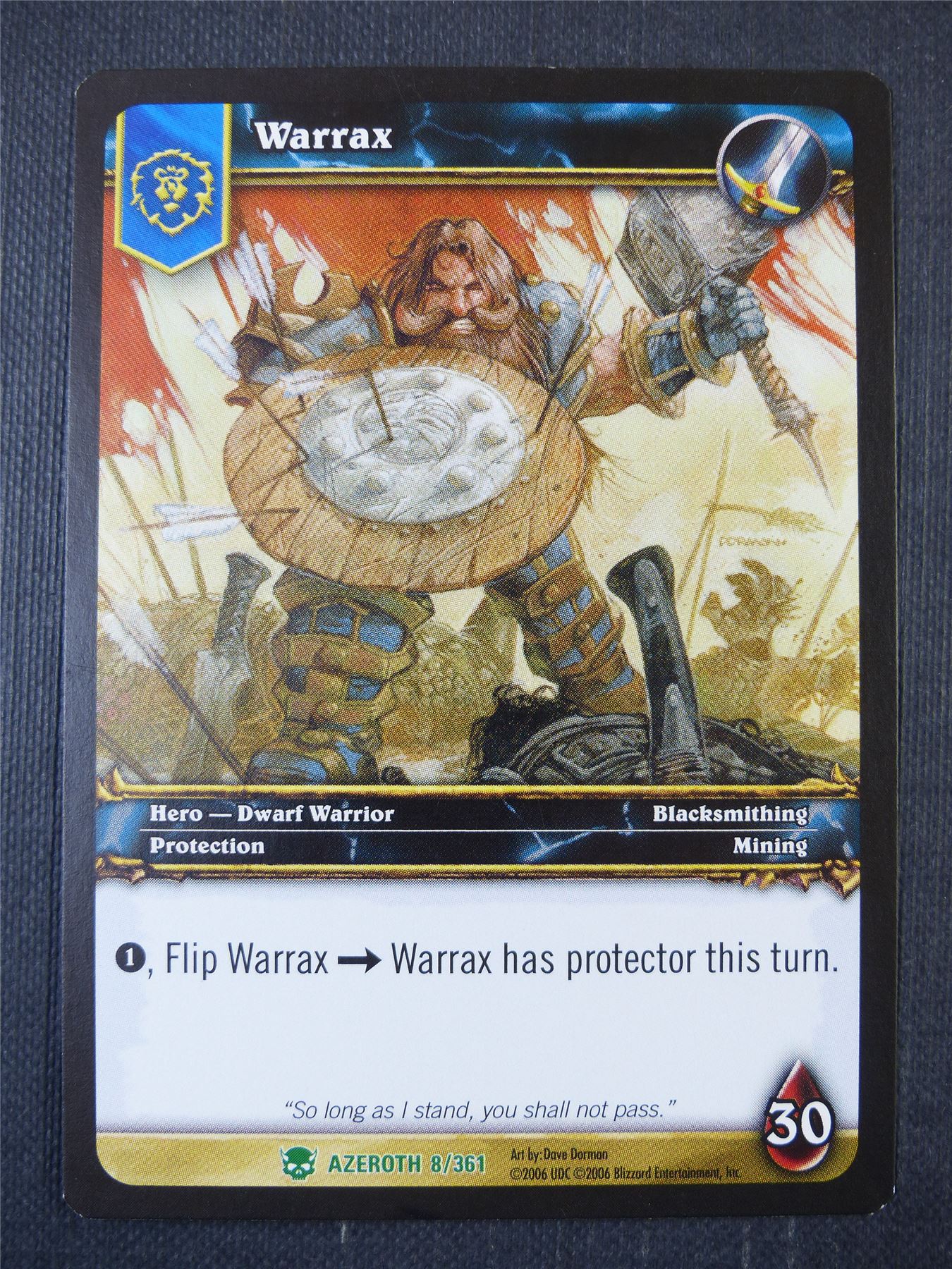 Warrax 8/361 - WoW Card #1BY