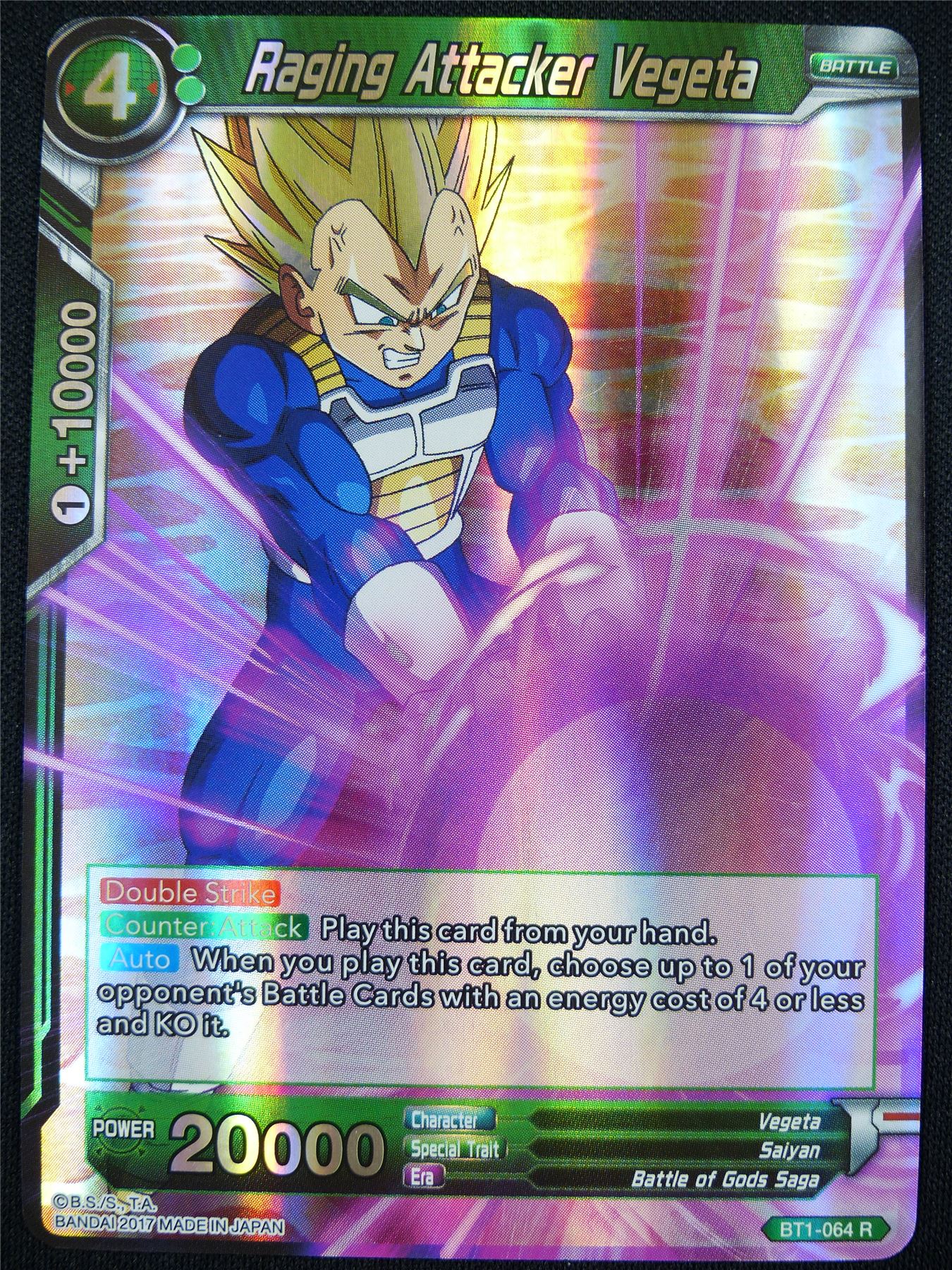Raging Attacker Vegeta BT1 R - Dragon Ball Super Card #W9