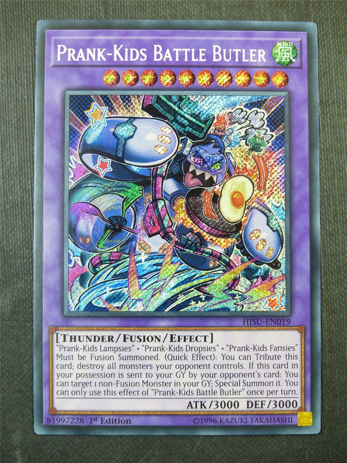 Prank-Kids Battle Butler HISU Secret Rare - 1st ed Yugioh Card #2PI