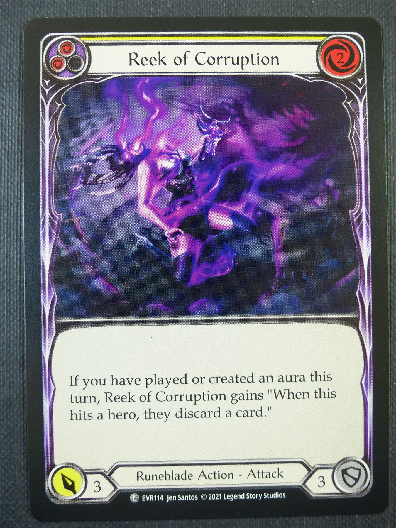 Reek of Corruption Yellow - 1st ed Everfest - Flesh & Blood Card #6D9