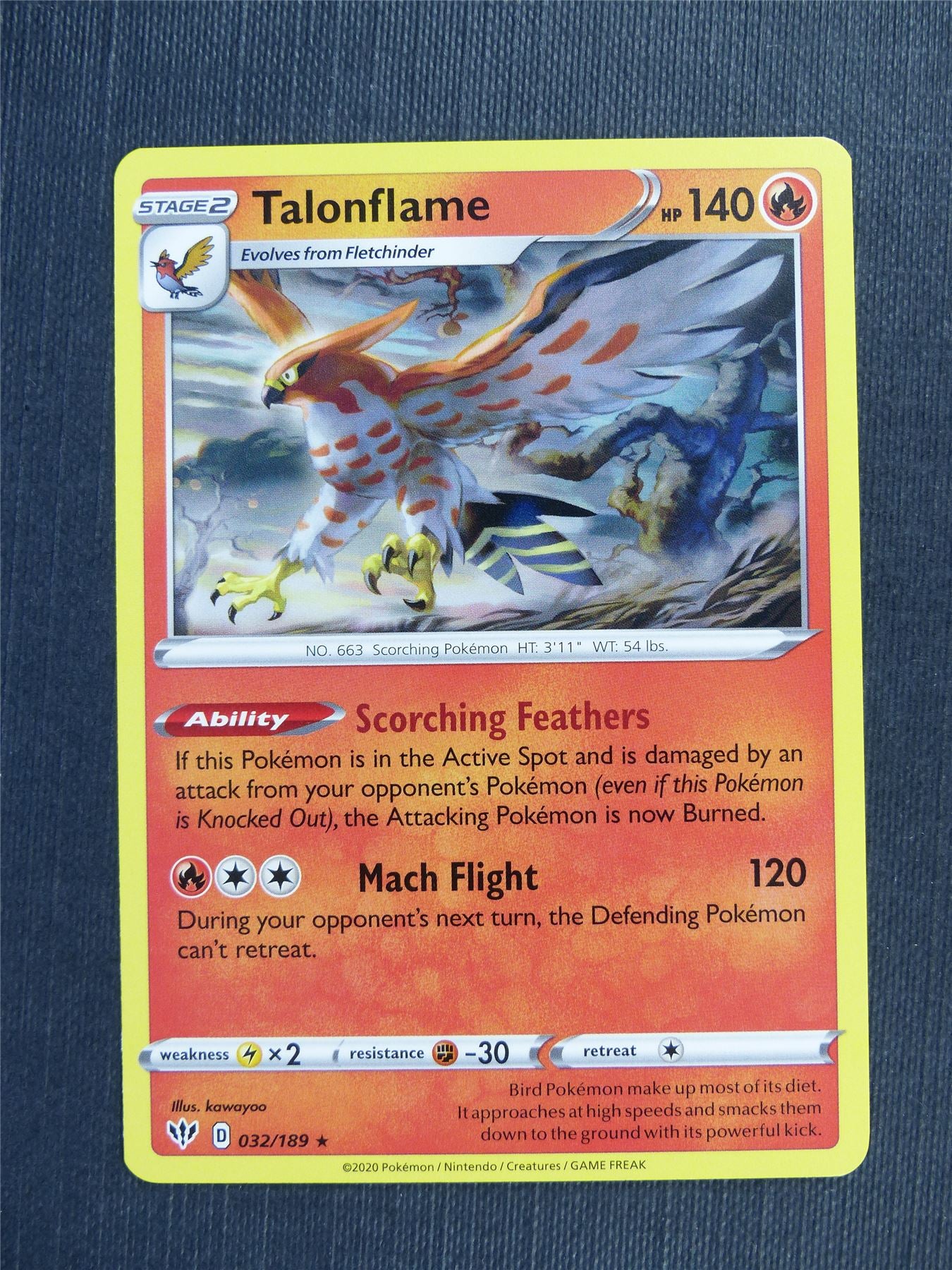 pokemon card talonflame Talonflame 032/189 - DAA