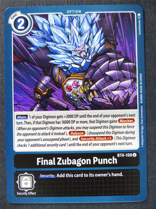 Final Zubagon Punch BT4-109 C - Digimon Cards #10B