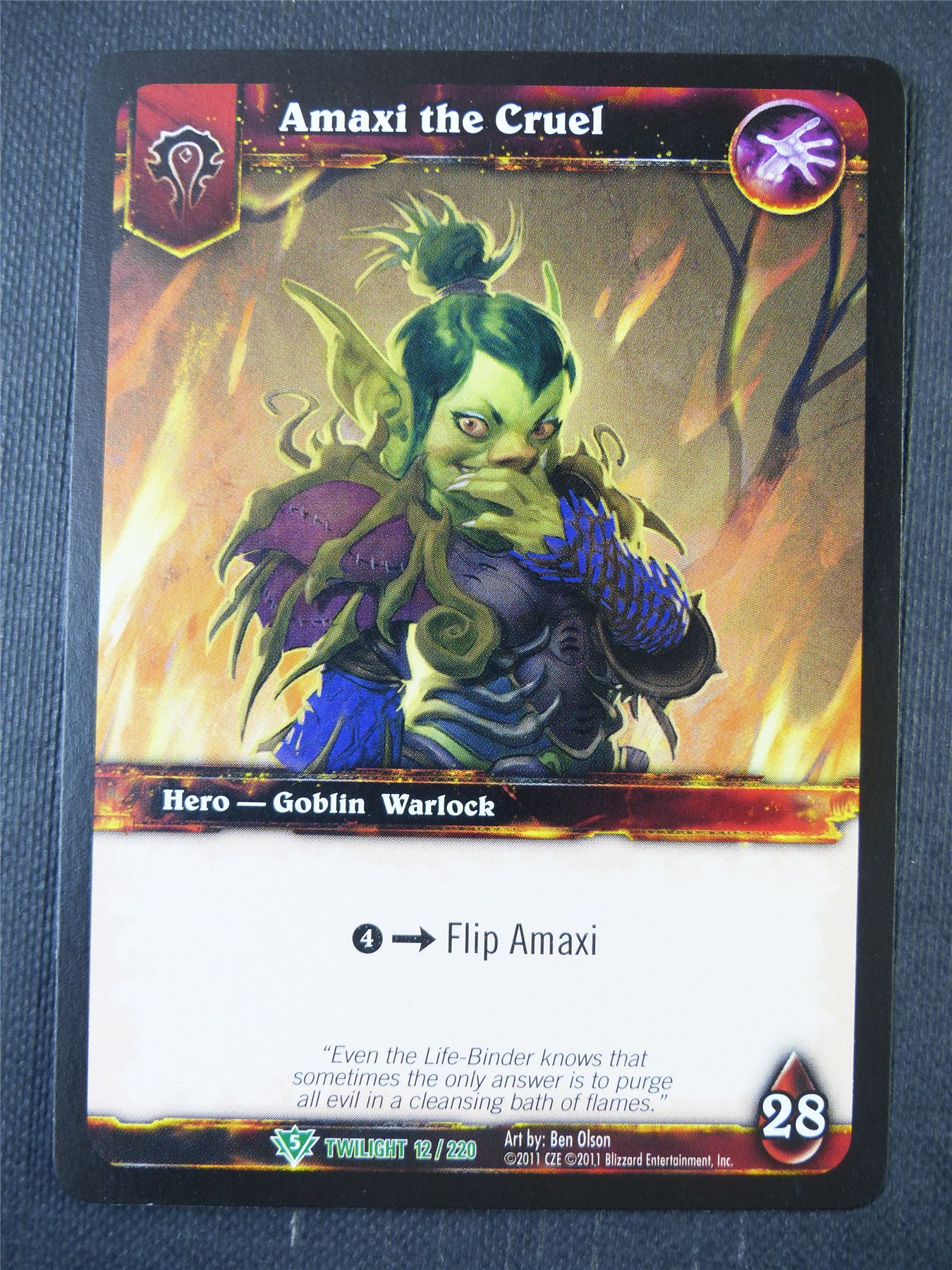 Amaxi the Cruel 12/220 - WoW Card #15Q