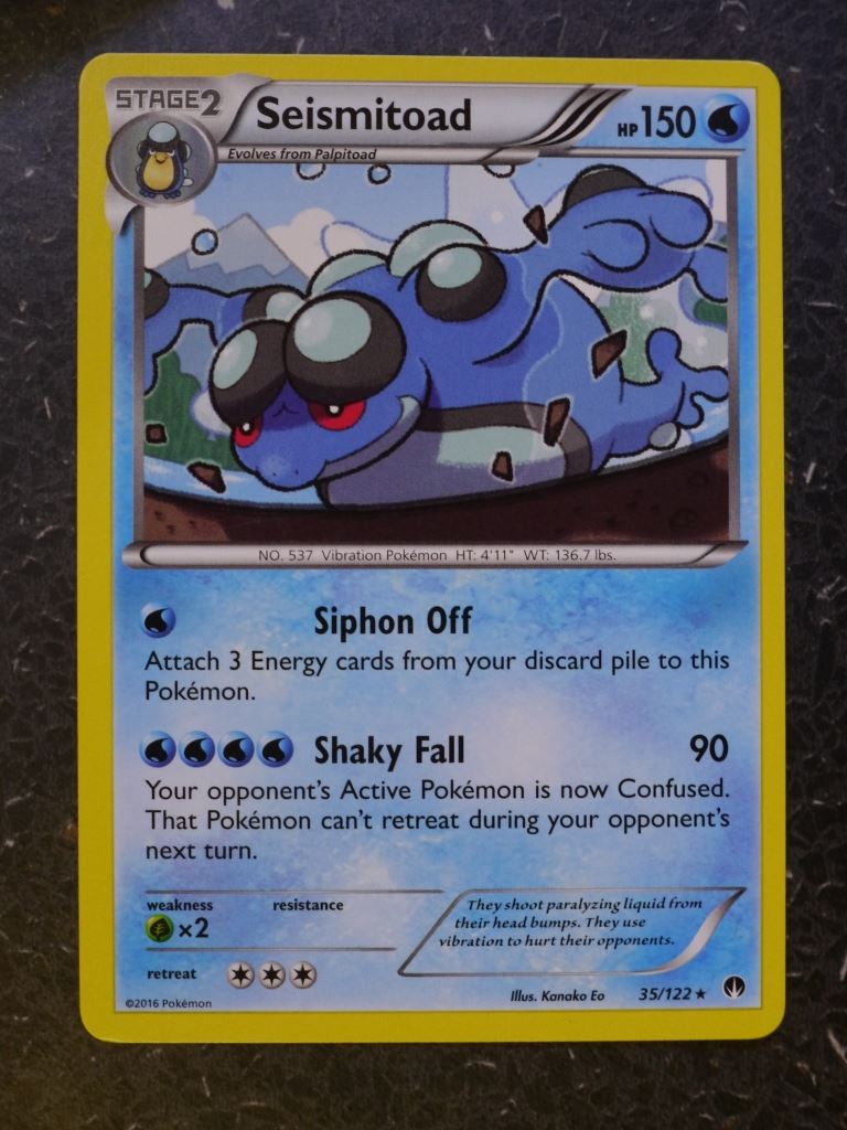 Pokemon Cards: SEISMITOAD 35/122 RARE # 6B63 Archeron Pokemon Cards: SEISMITOAD 35/122 RARE # 6B63 Archeron