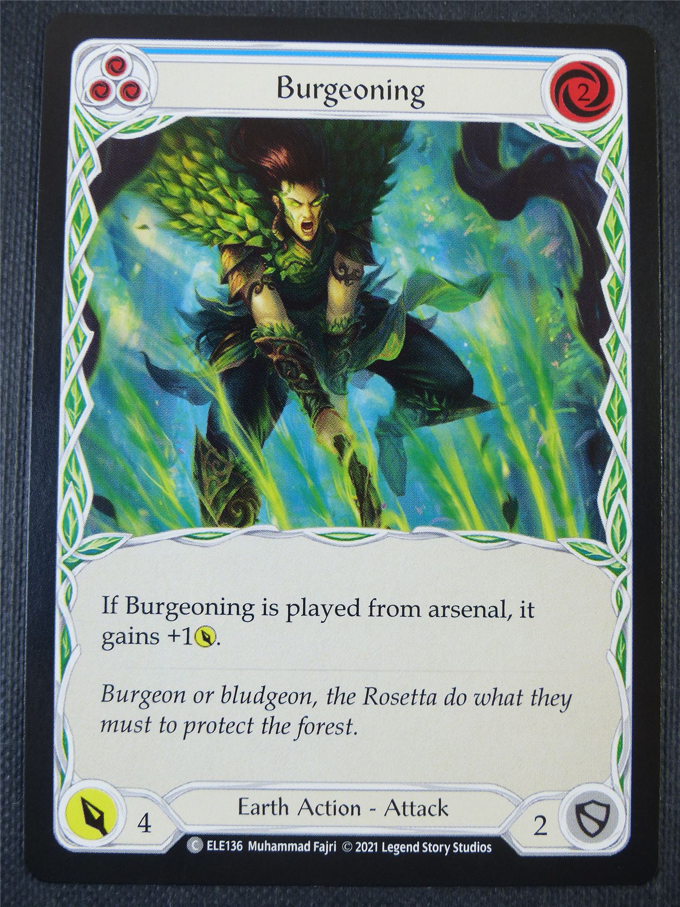 Burgeoning - Blue - Tales of Aria 1st ed - Flesh and Blood Card #64X
