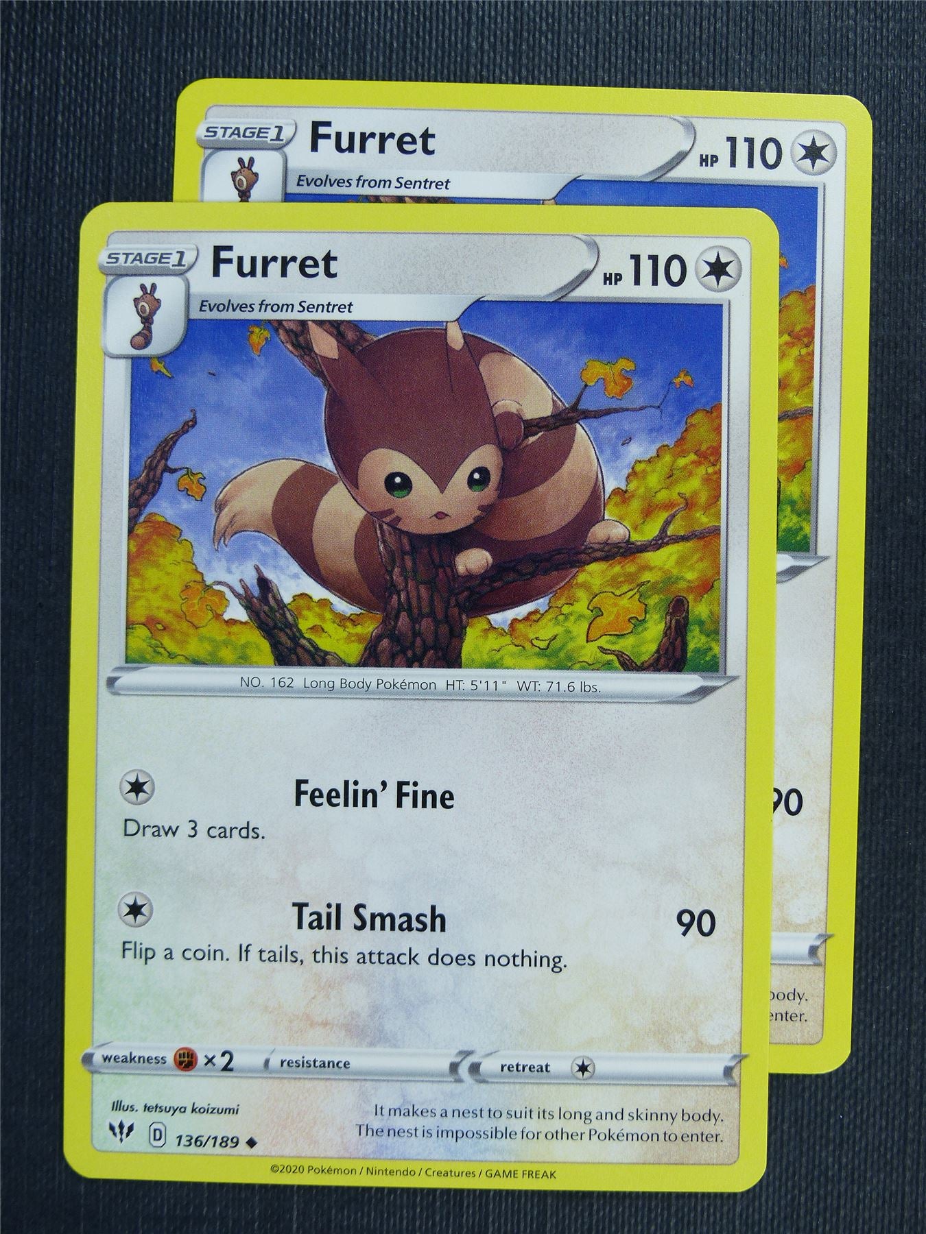 Furret 136/189 x2 - DAA - Pokemon Card #3DO