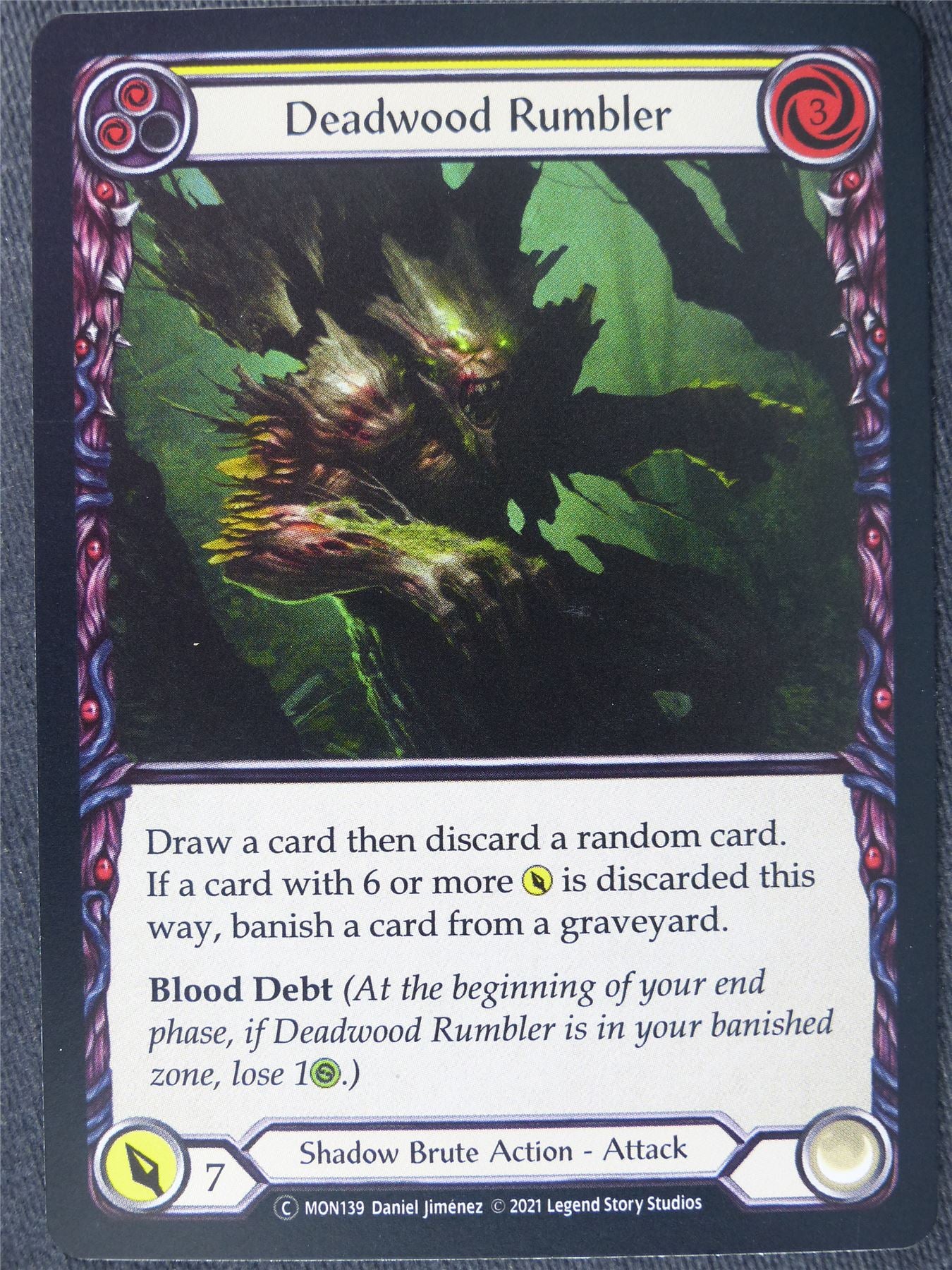 Deadwood Rumbler Yellow Foil - Monarch Unlimited - Flesh and Blood Cards #IW