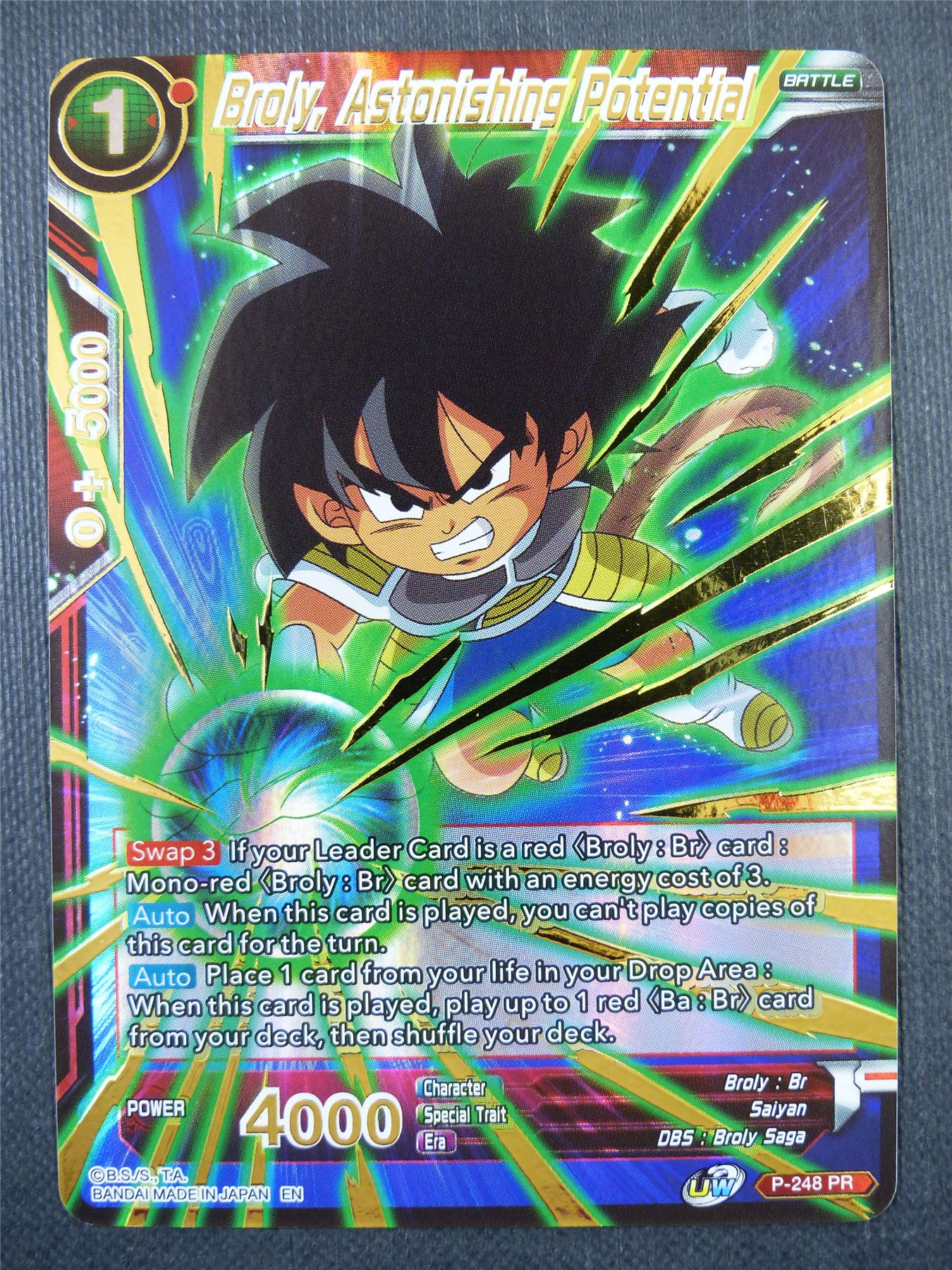 Broly Astonishing Potential Promo PR - Dragon Ball Super Card #58G