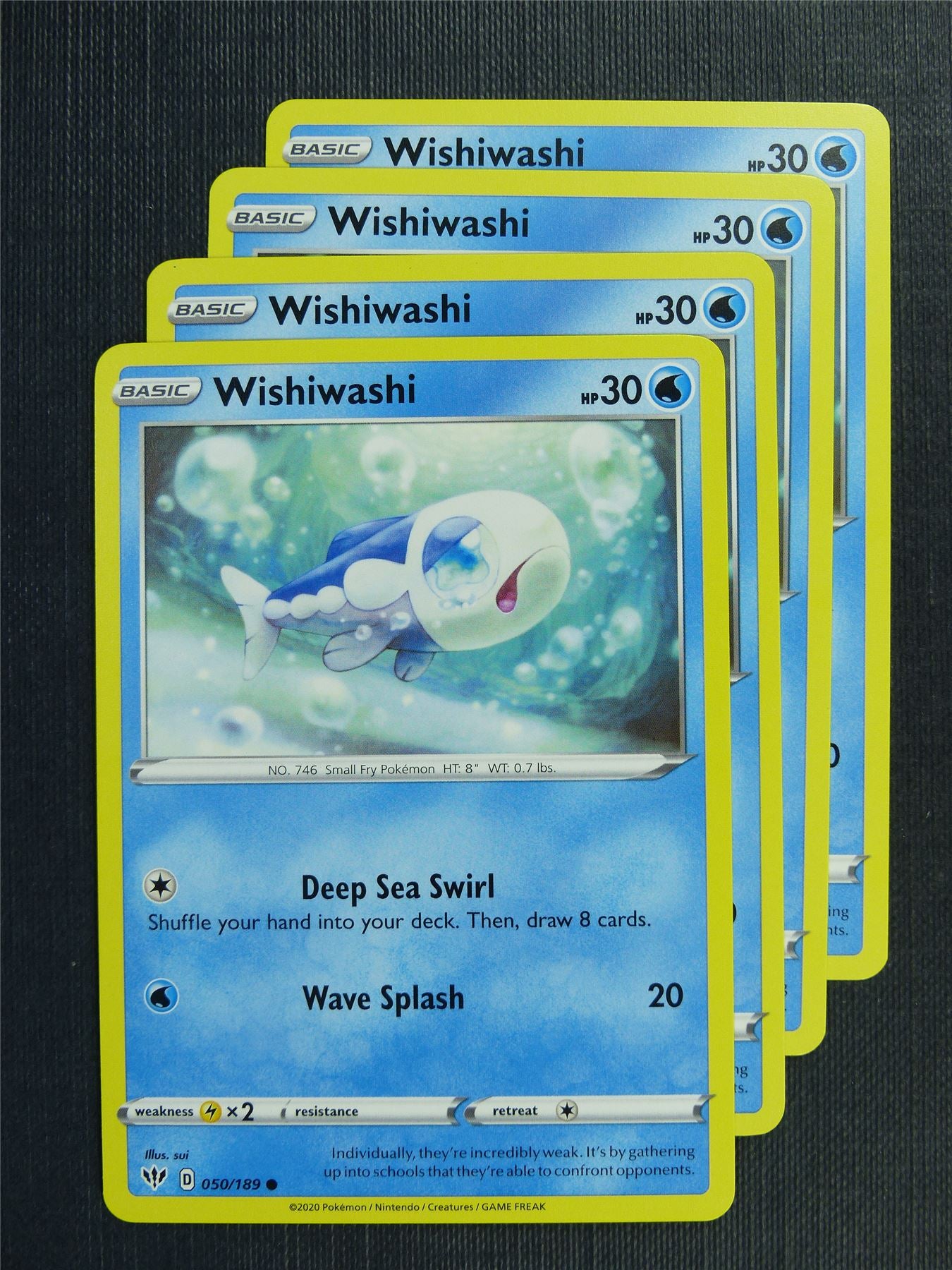 pokemon wishiwashi card Wishiwashi 050/189 x4 - DAA
