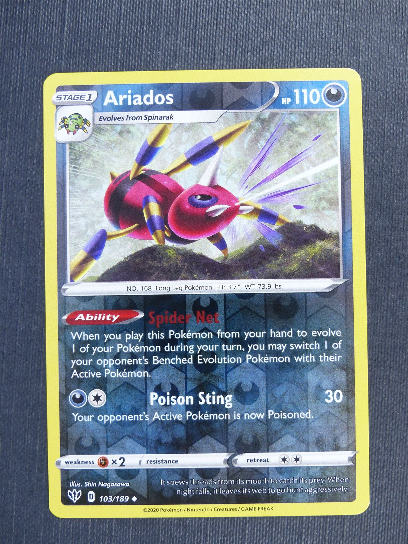 ariados pokemon card Ariados 103/189 Reverse Holo - DAA