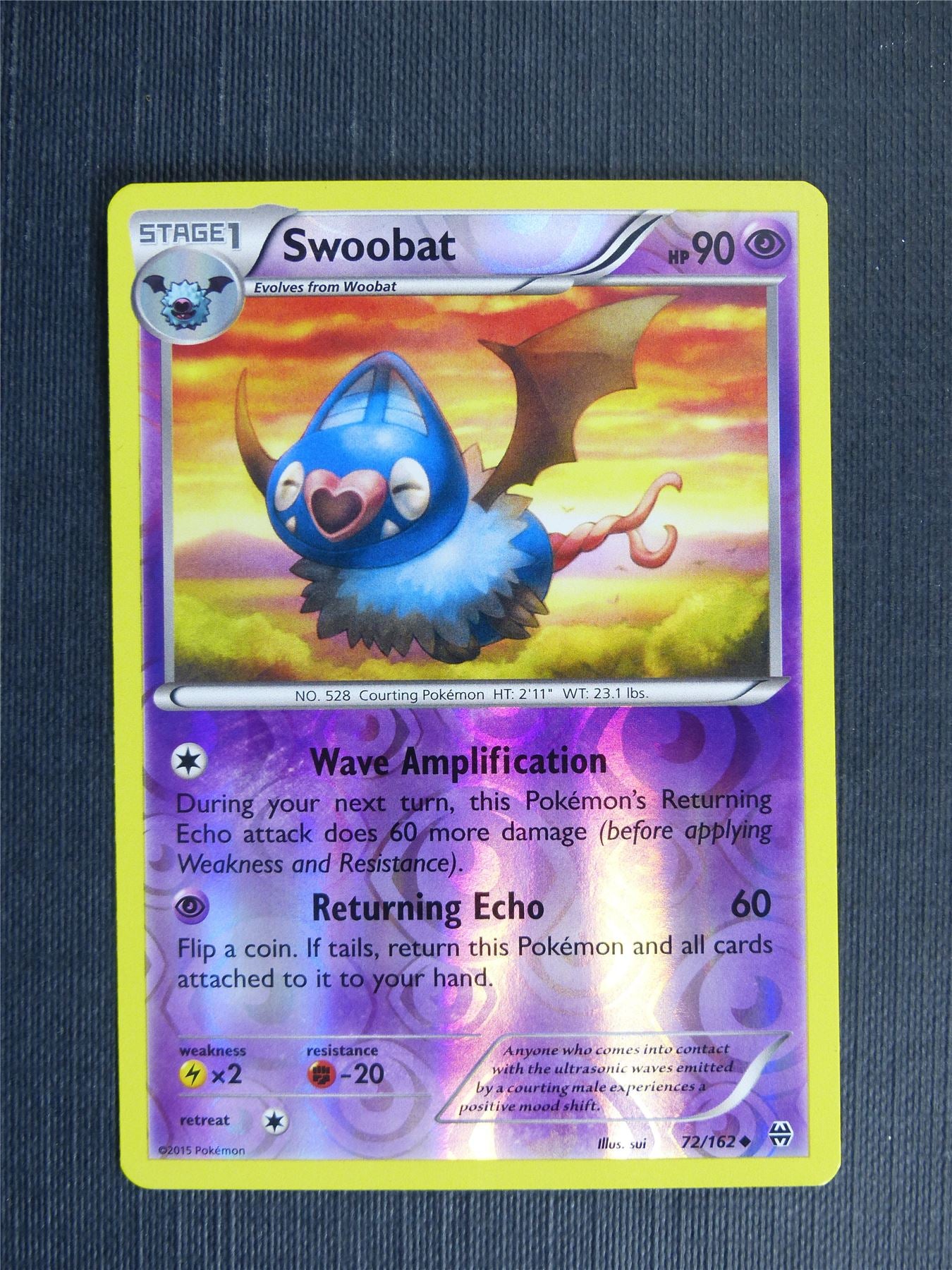 Swoobat 72/162 Reverse Holo - Pokemon Cards #1EQ Archeron Swoobat 72/162 Reverse Holo - Pokemon Cards #1EQ Archeron