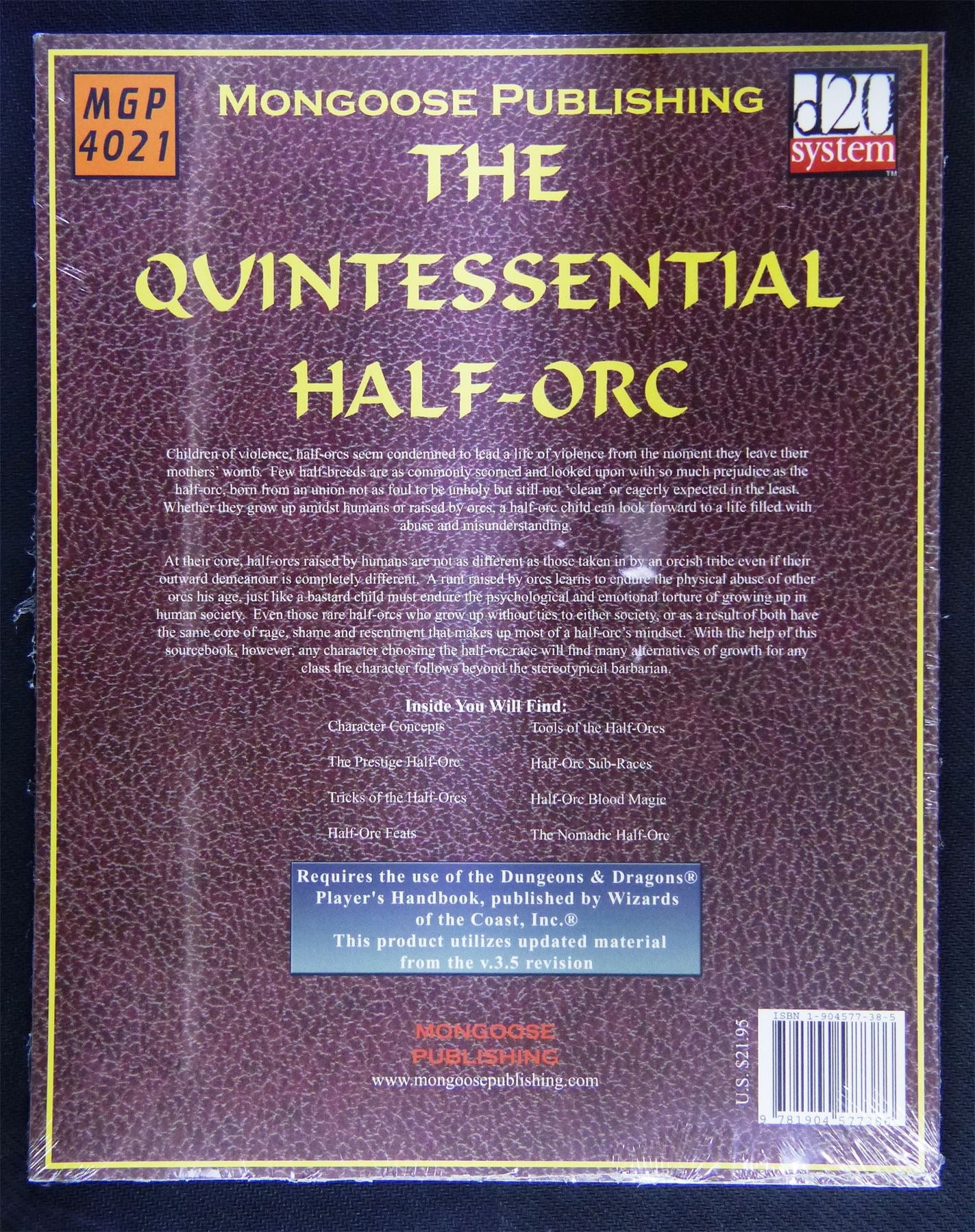 The Quintessential Half-Orc - Collector Series Book Twenty-One - D20 System - Roleplay - RPG #15S