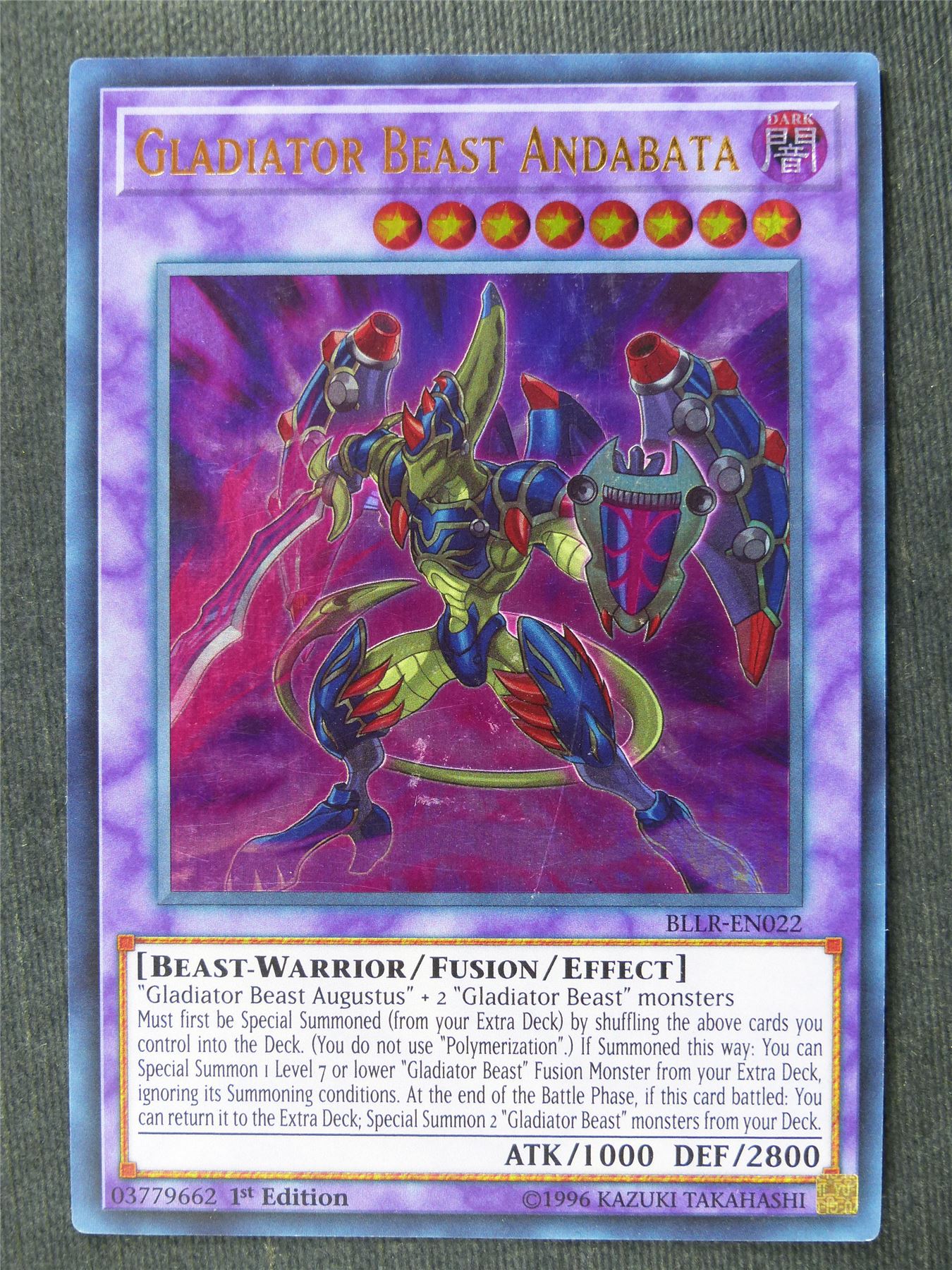 gladiator beast yugioh cards Gladiator Beast Andabata BLLR Ultra Rare - 1st ed