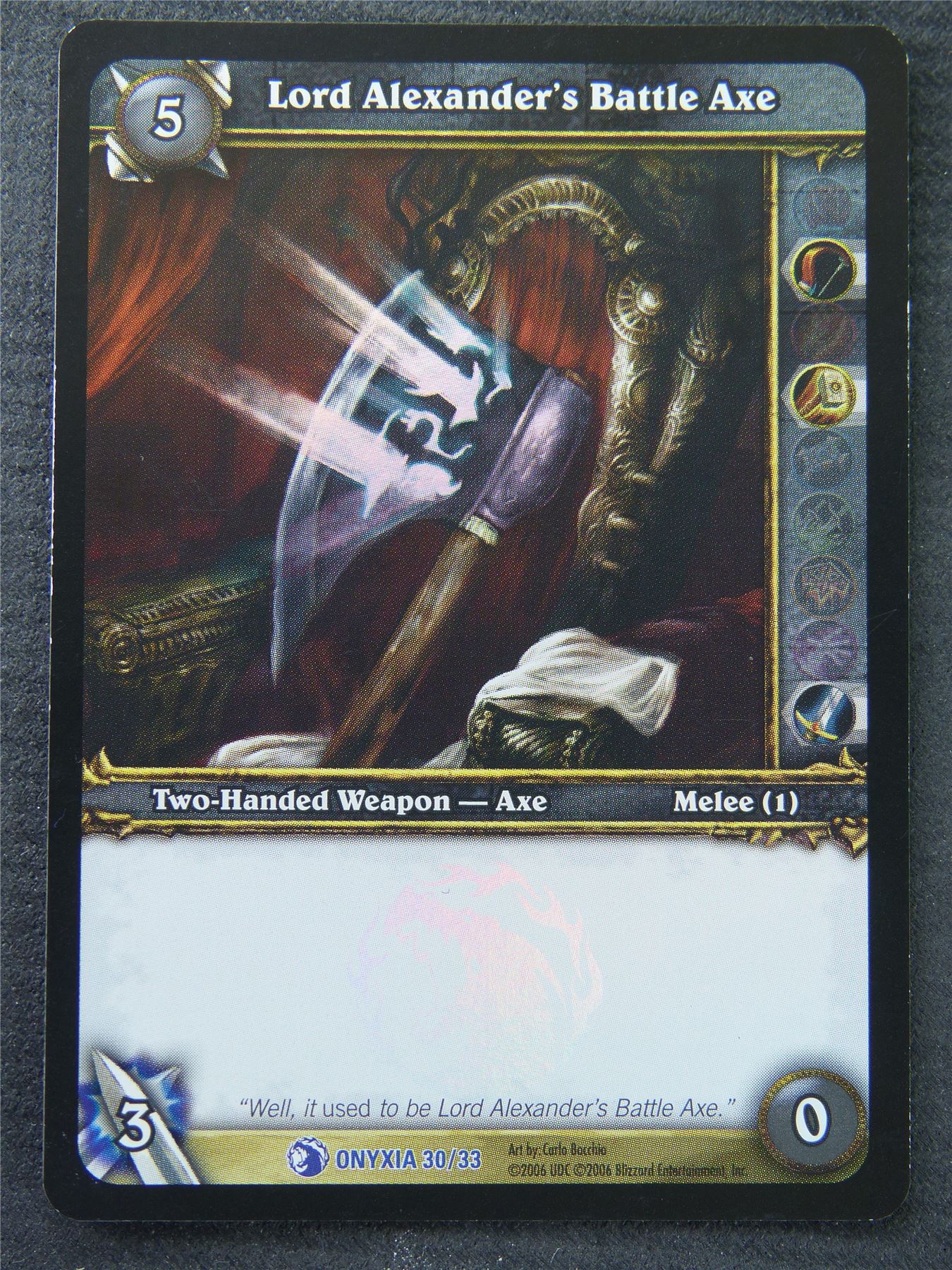 Lord Alexanders Battle Axe - Rare - Holo - World Of Warcraft #1LP