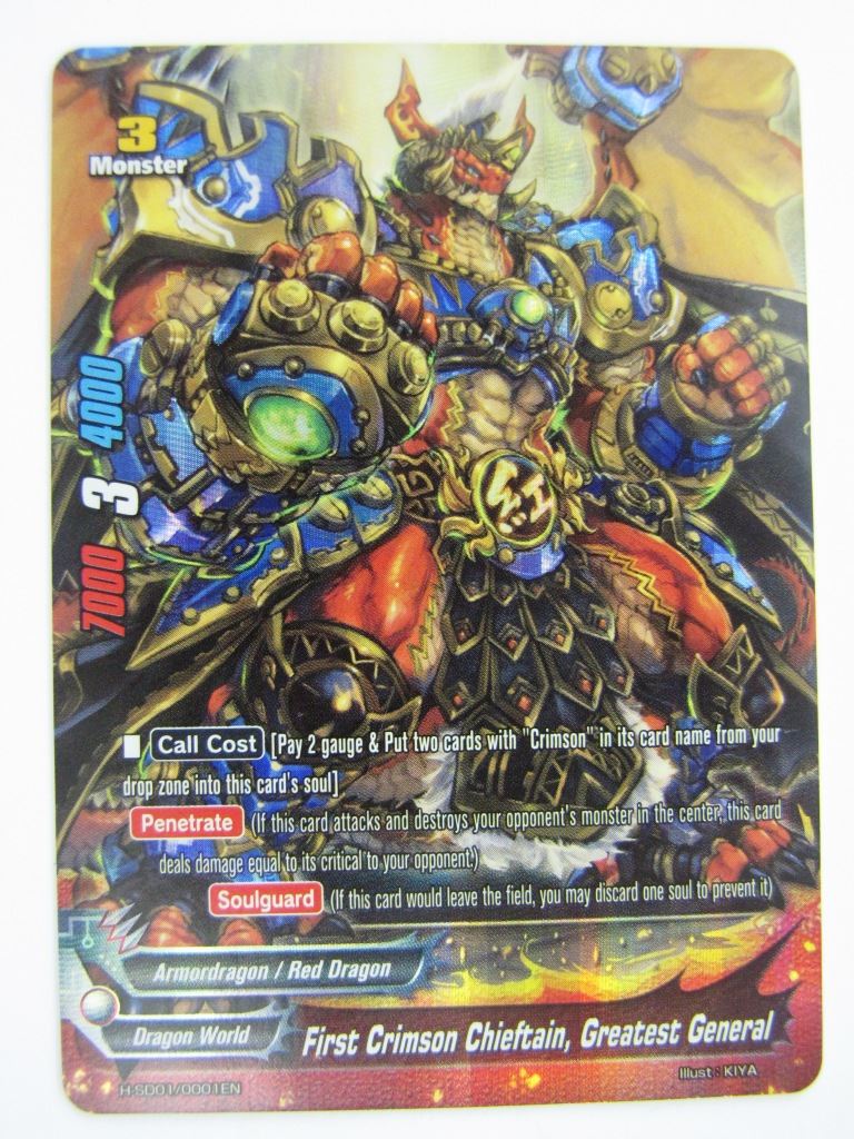 Buddyfight Cards: FIRST CRIMSON CHIEFTAIN, GREATEST GENERAL H-SD01 FOIL # 5G15