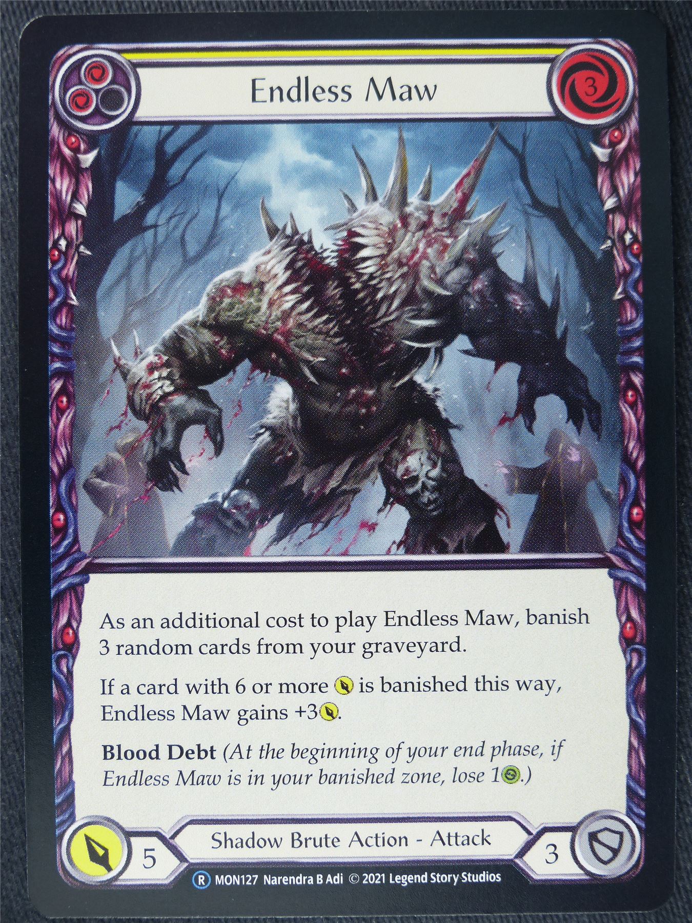 Endless Maw Yellow - Monarch Unlimited - Flesh and Blood Cards #HV