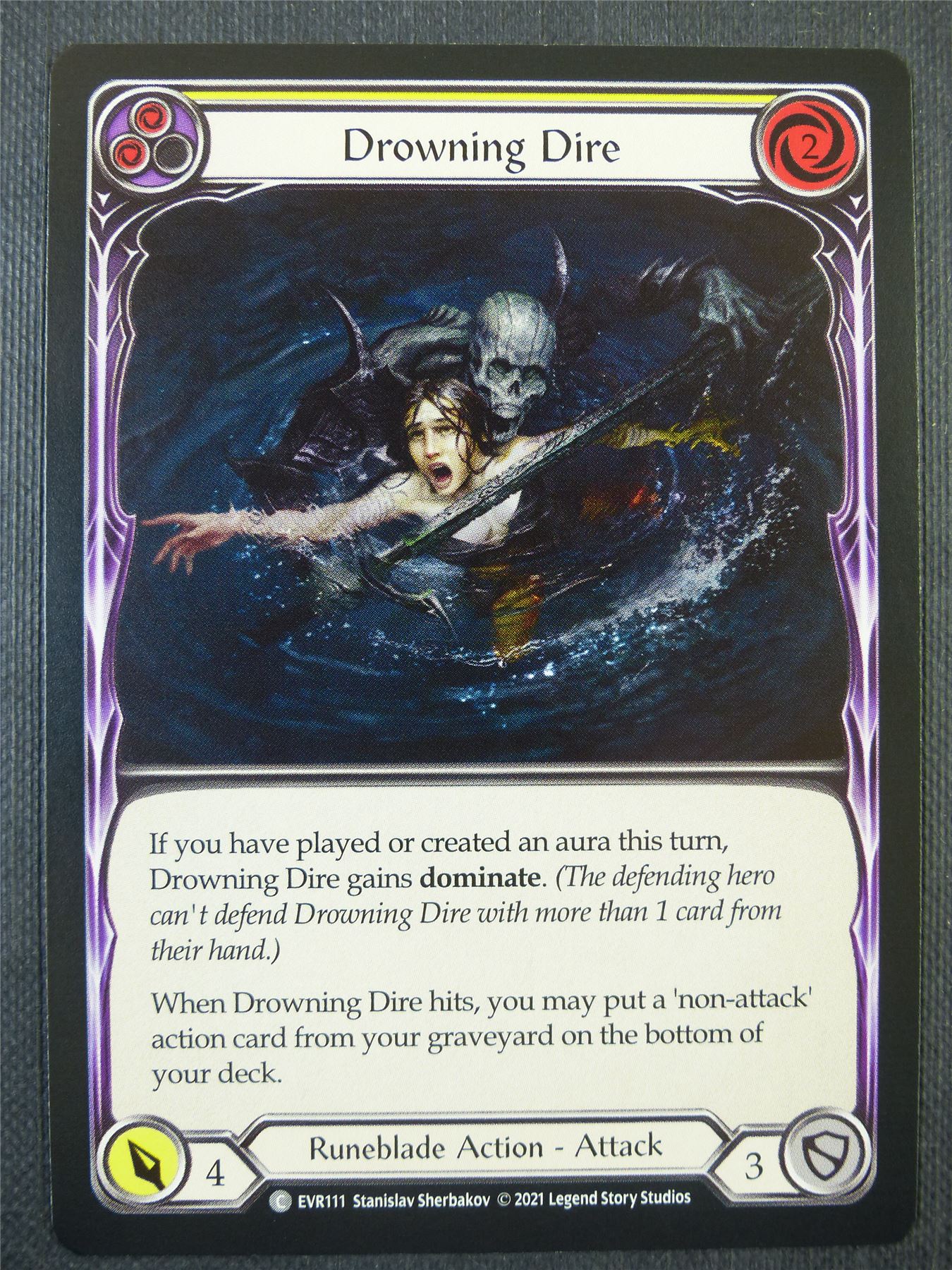 Drowning Dire Yellow - 1st ed Everfest - Flesh & Blood Card #6DA